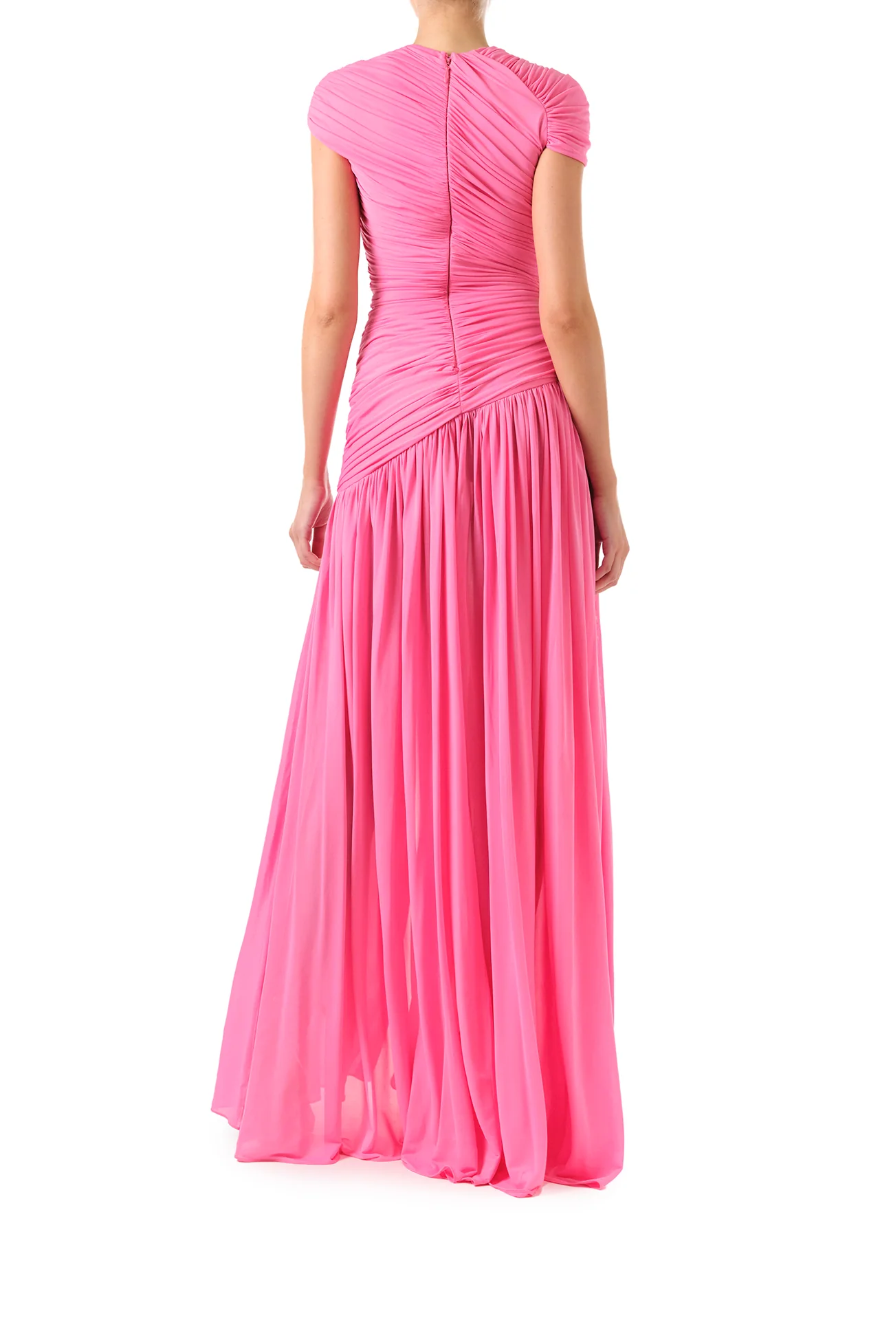 Draped Asymmetric Drop Waist Gown