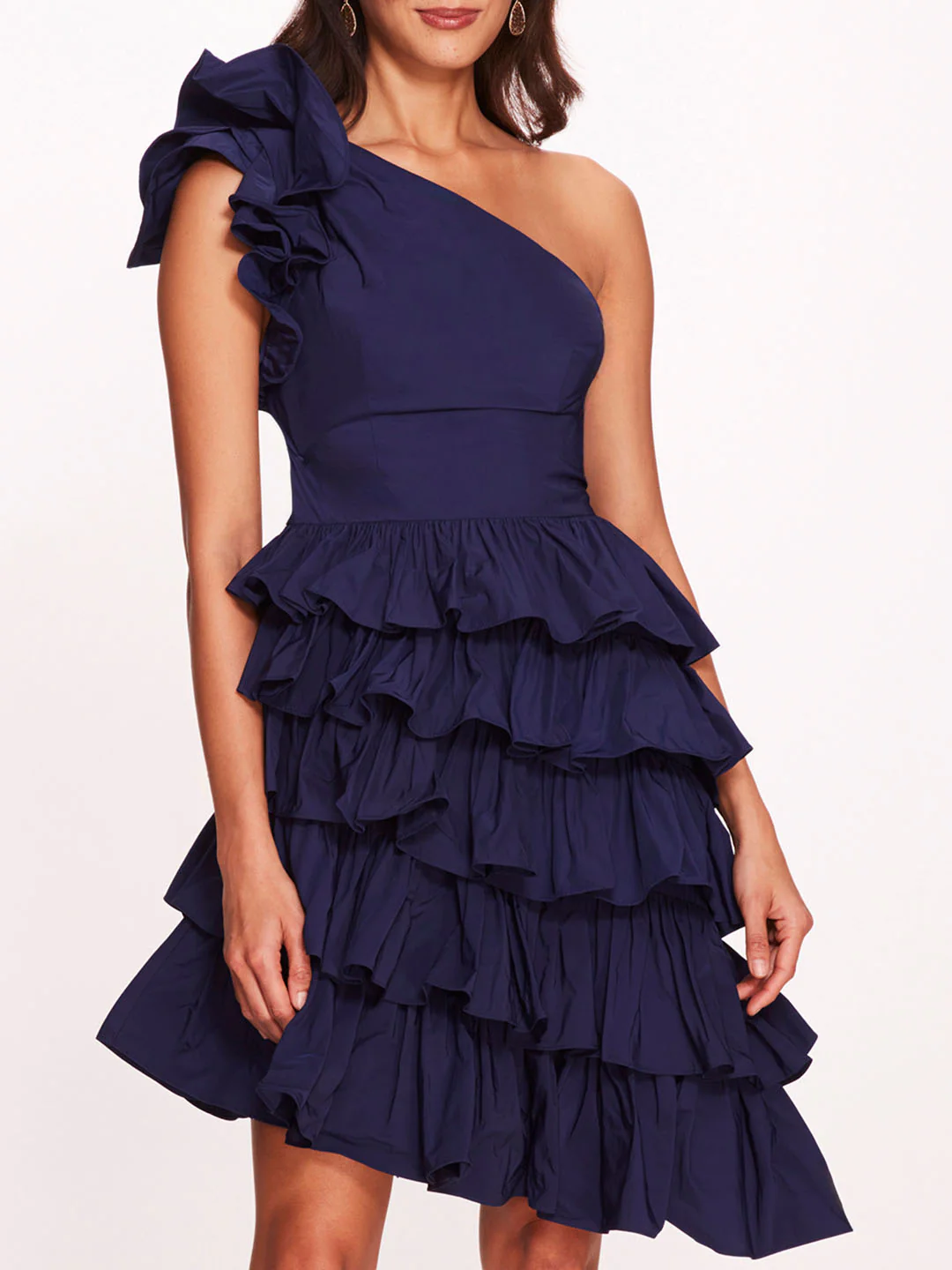 Taffeta Tiered Mini Dress