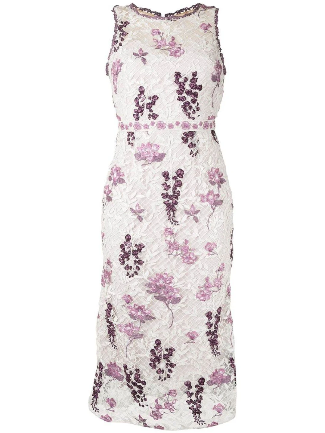 Sleeveless Floral Guipure Dress