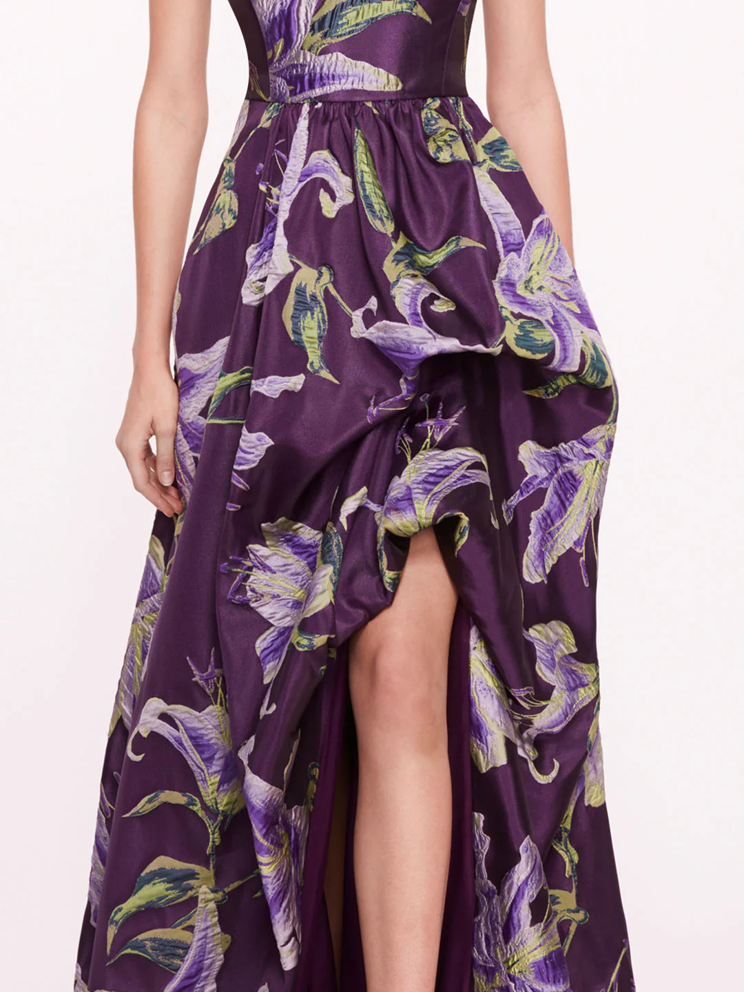 Square Neck Drape Ballgown