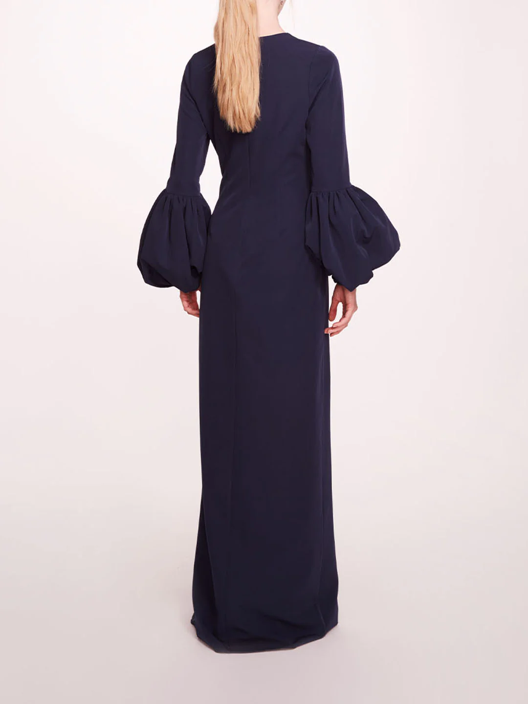 Puffed Sleeve Column Gown