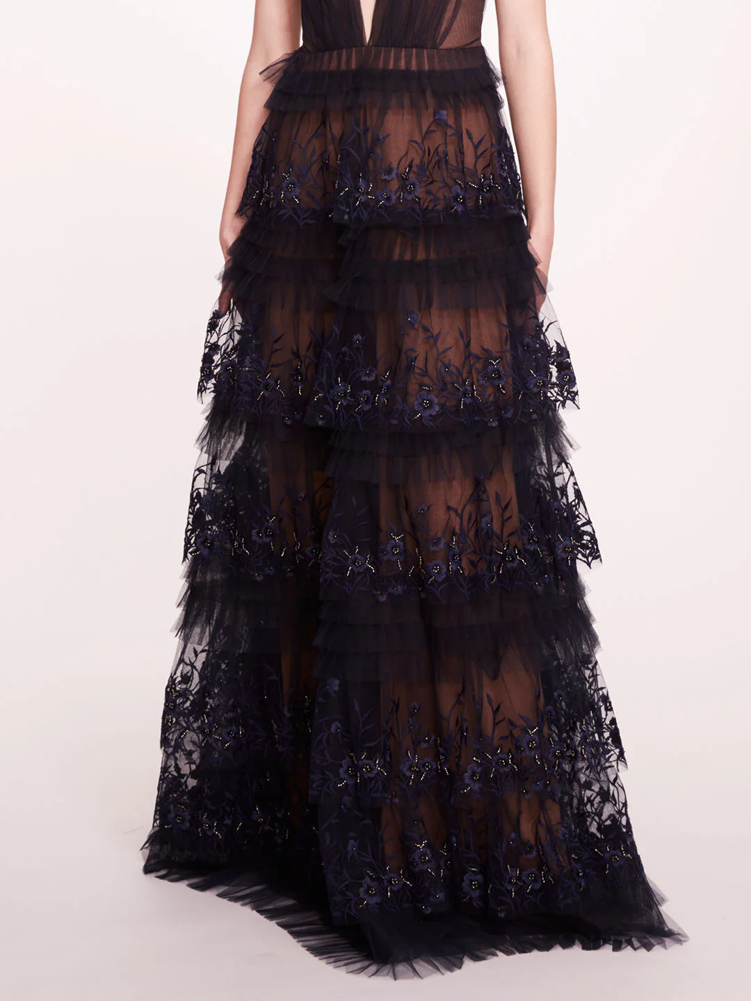 Tiered Terrarium V-Neck Gown