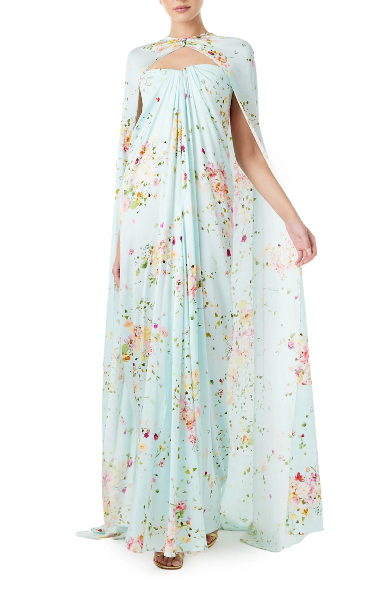 Floor Length Floral Cape