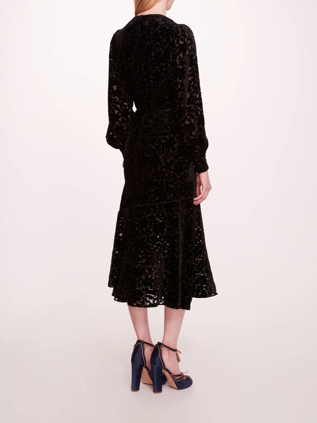 Velvet Burnout Midi Dress