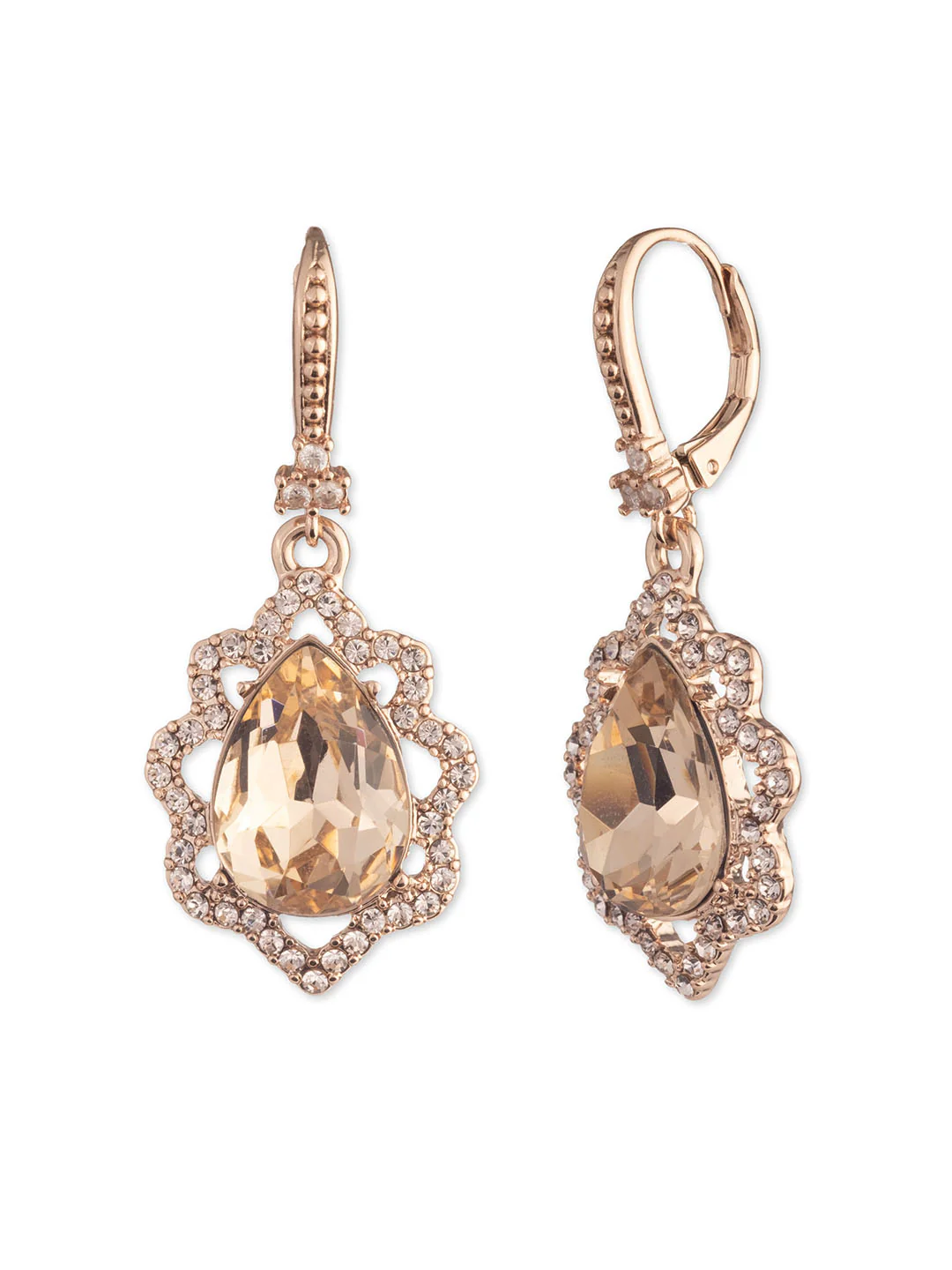 Poised Rose Drop Earring