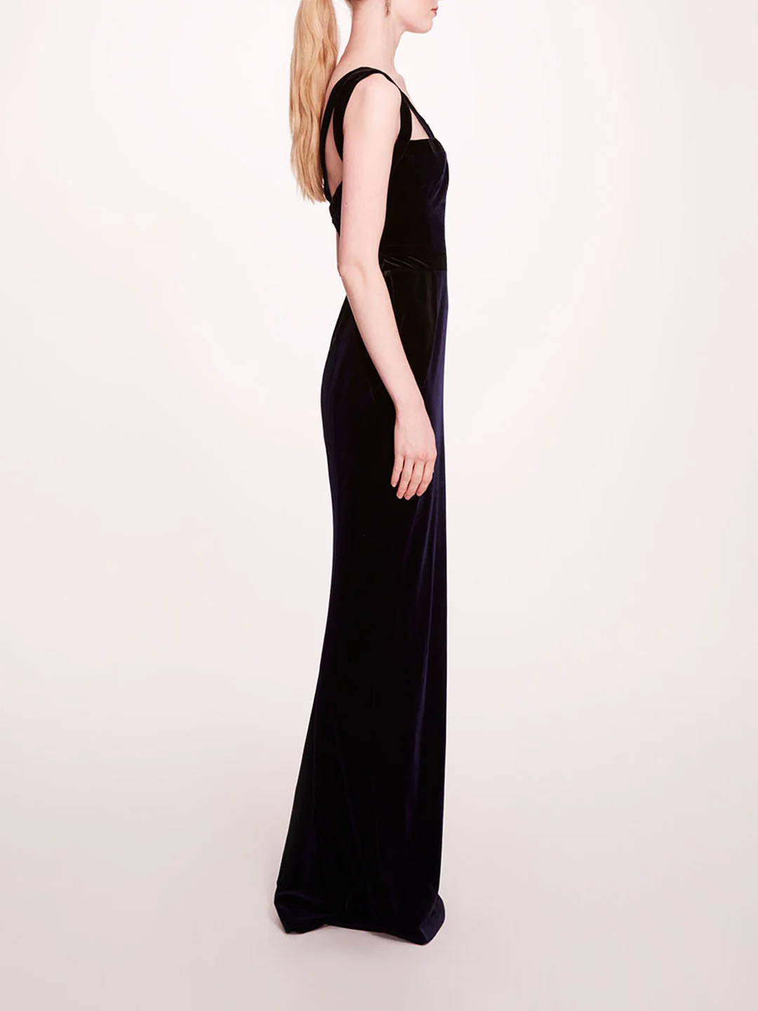 Sleeveless Velvet Column Gown