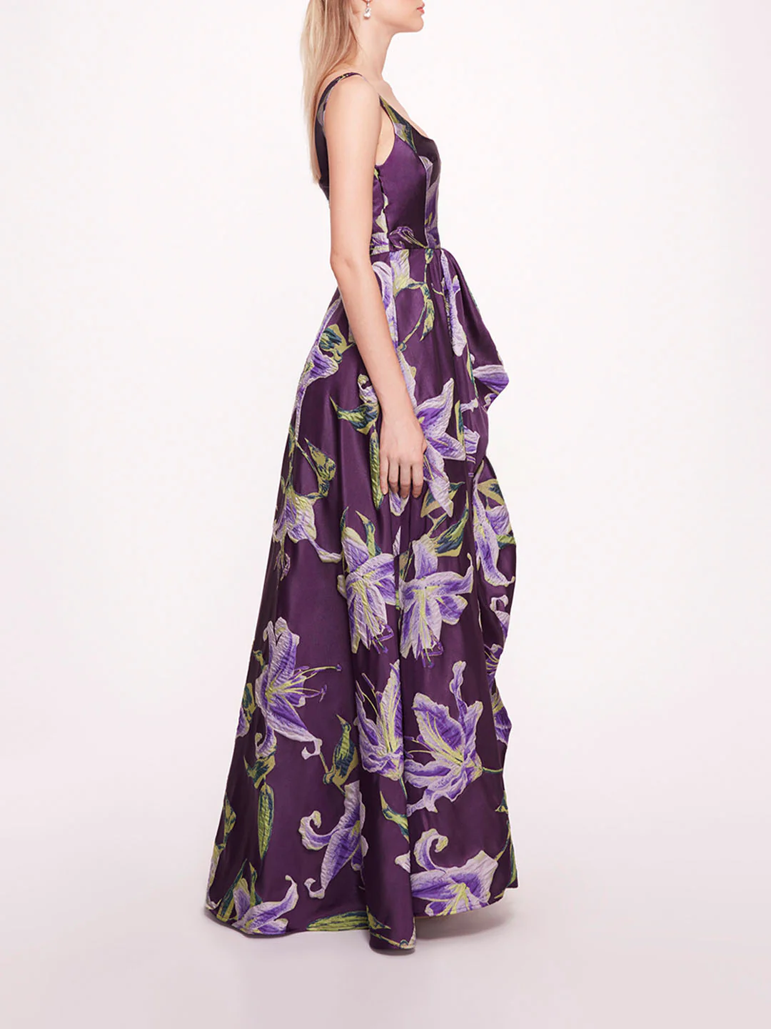 Square Neck Drape Ballgown