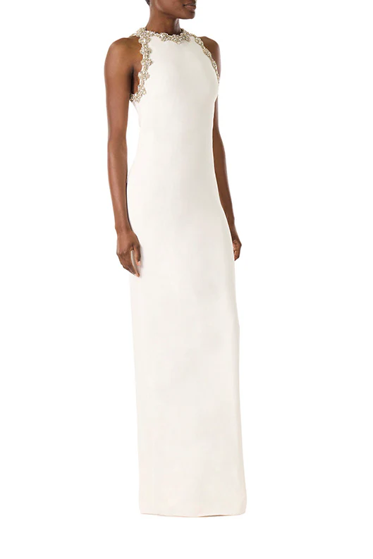 Sleeveless Jewel Neck Gown