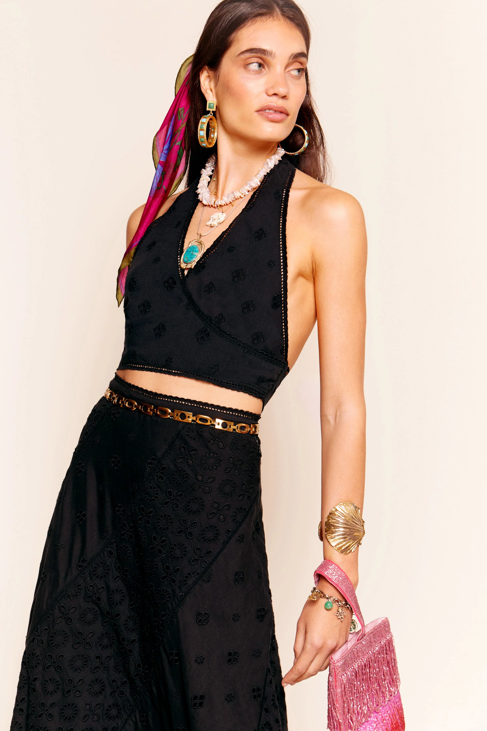 hudson - broderie mix black