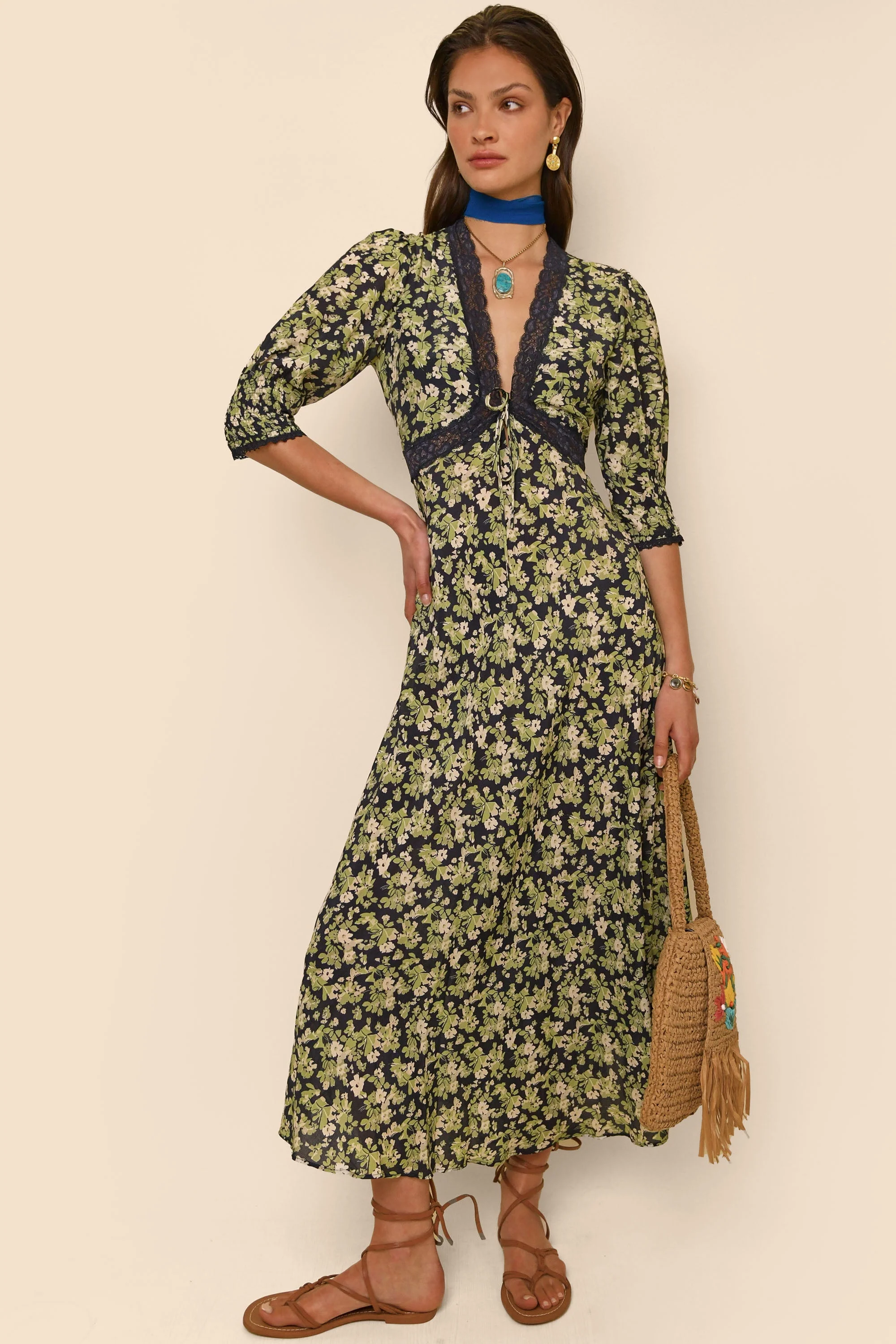 amina - marais floral green