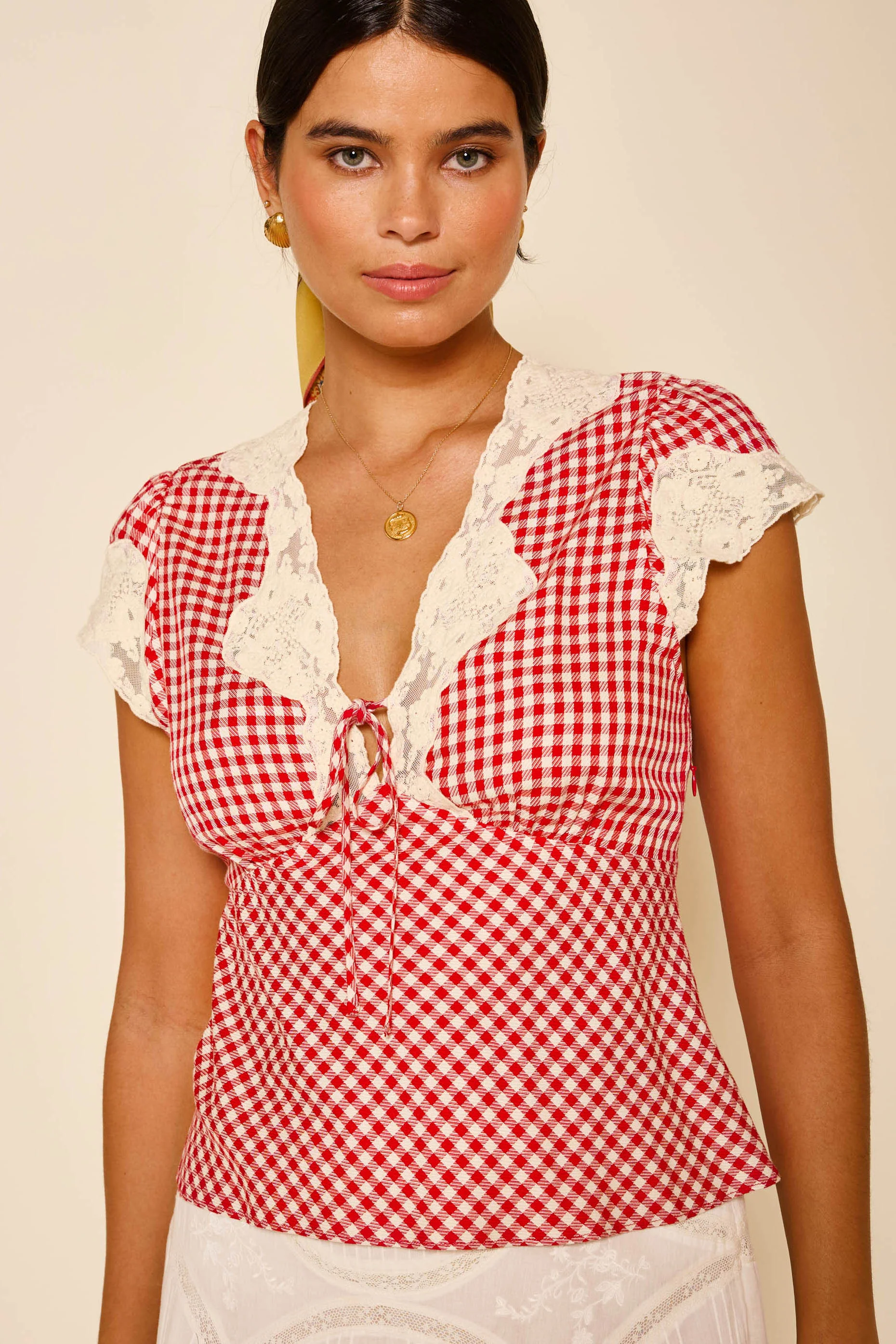 Elaine  -  French Check Red