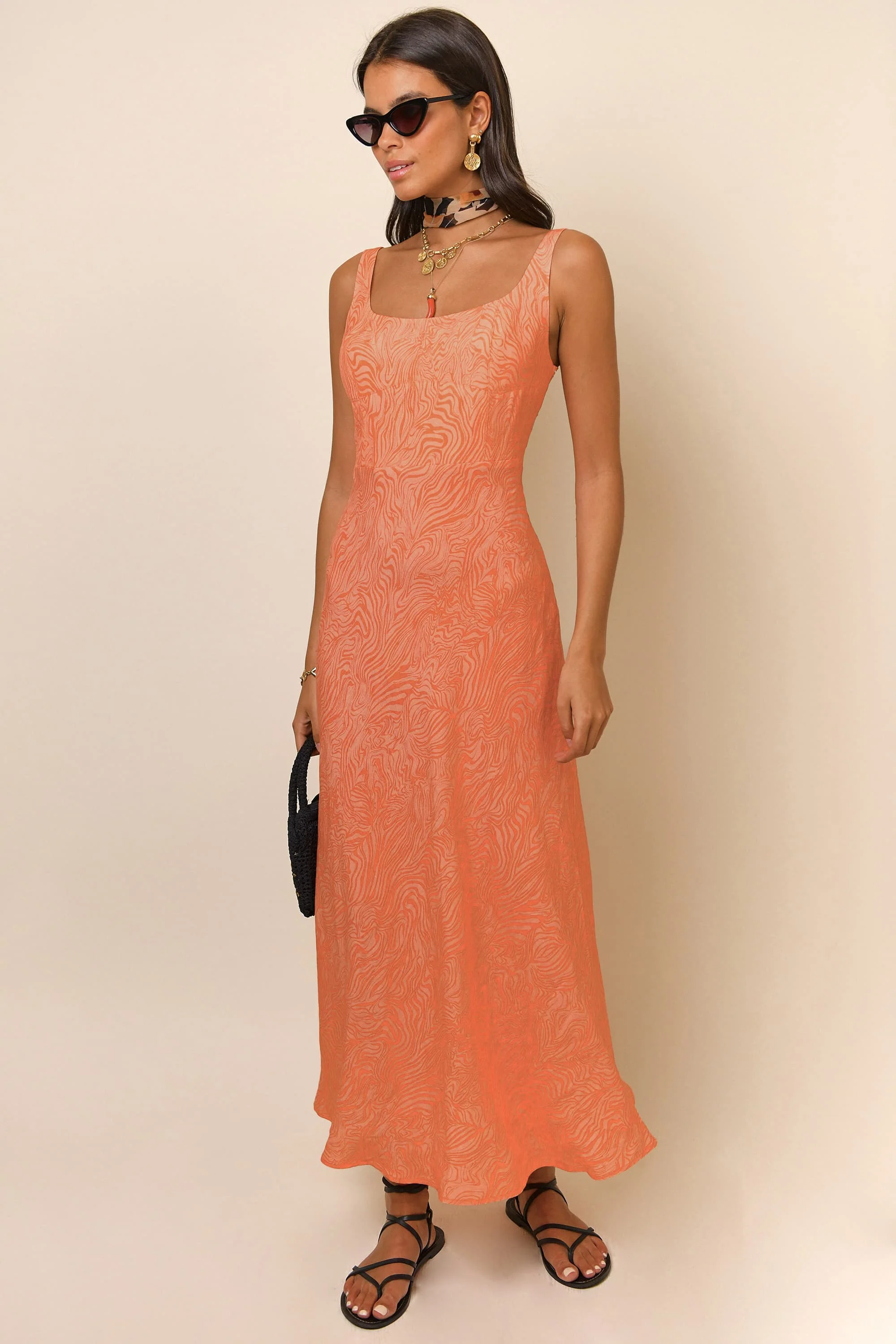 Benedict - Apricot Marble Jacquard