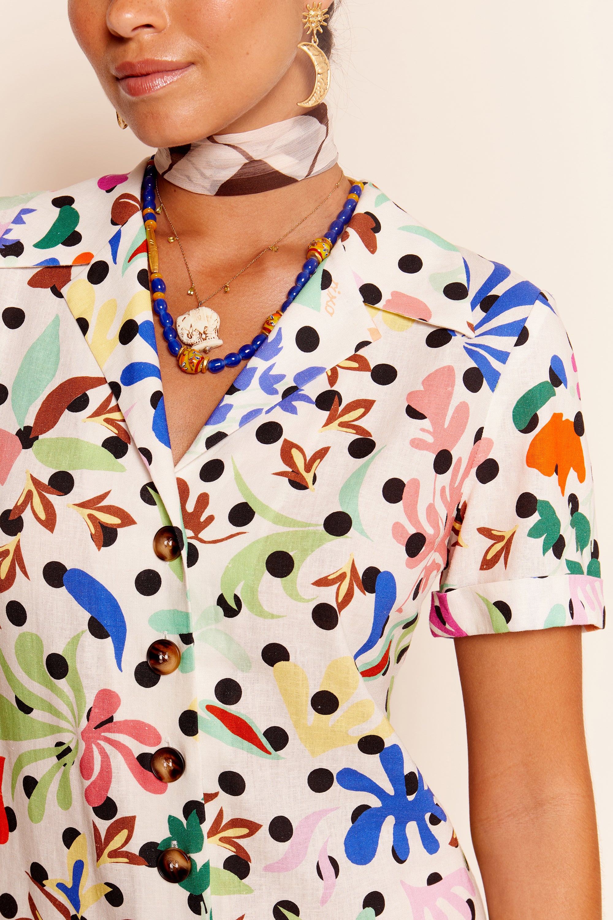 bridgitte - flora dot ivory