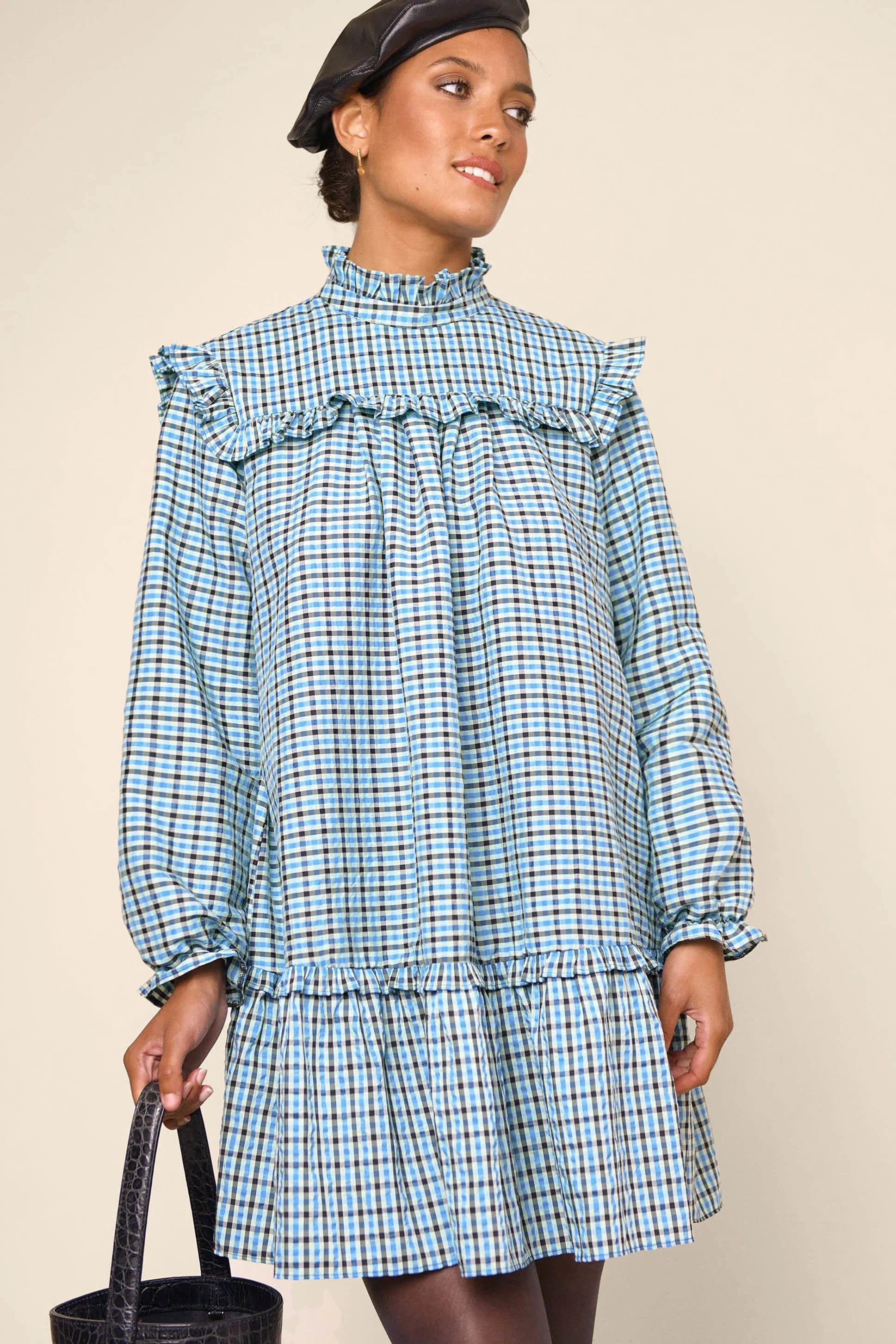 Elena - Green Black Seersucker