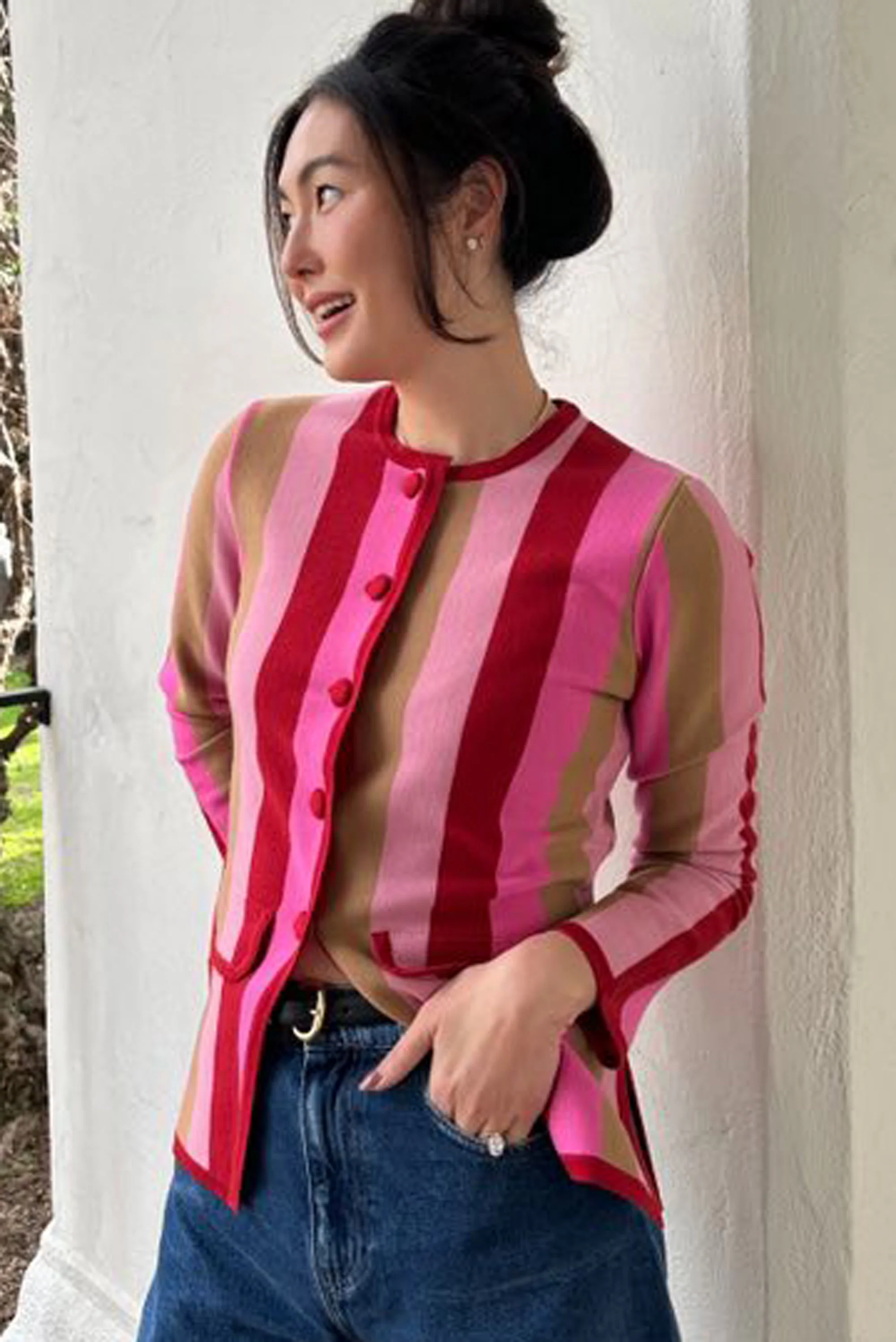 Mirja - Victoria Stripe Jacquard Pink