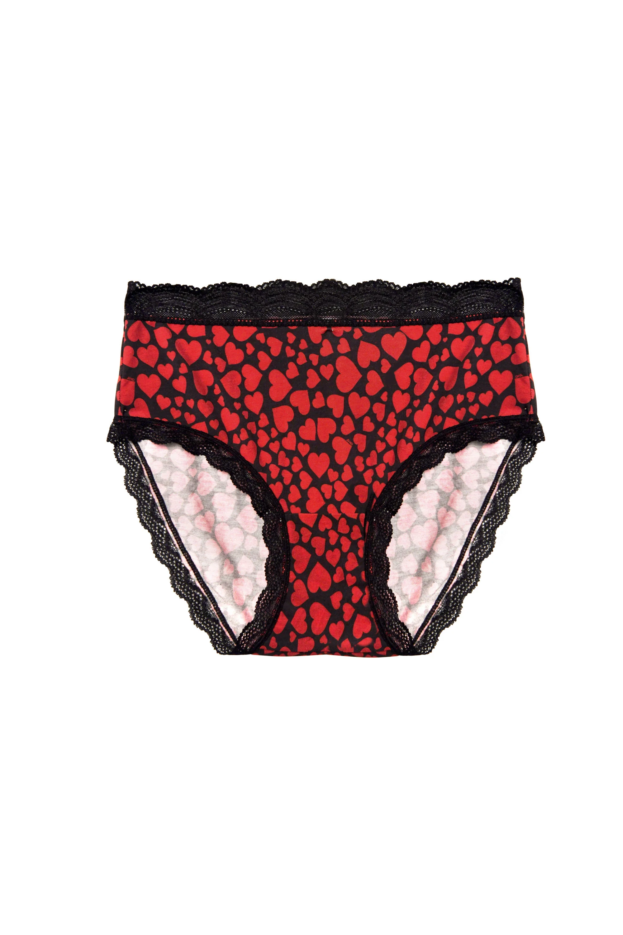High Rise Knicker - Love Heart Black