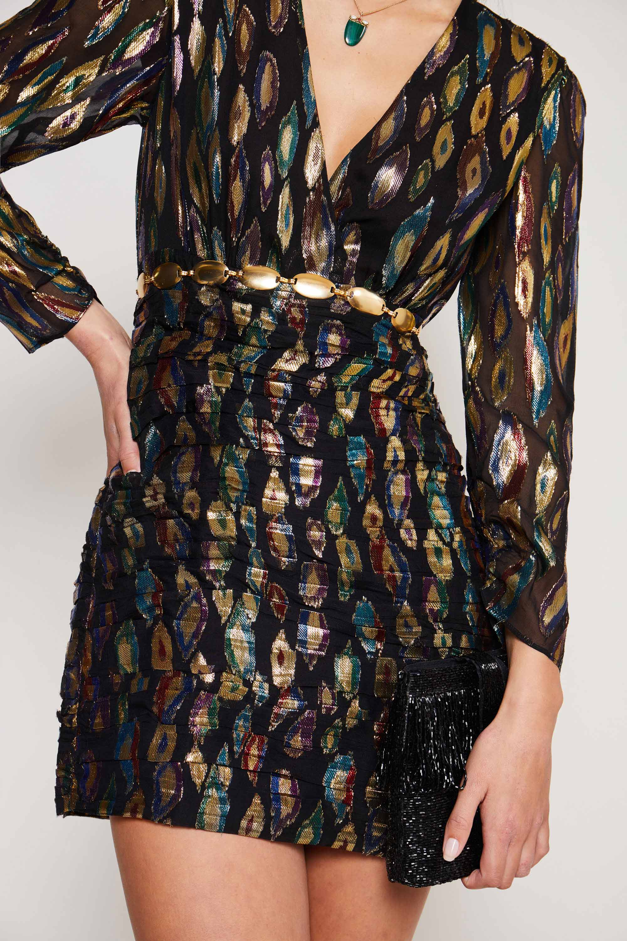 Golden - Metallic Feather Jacquard