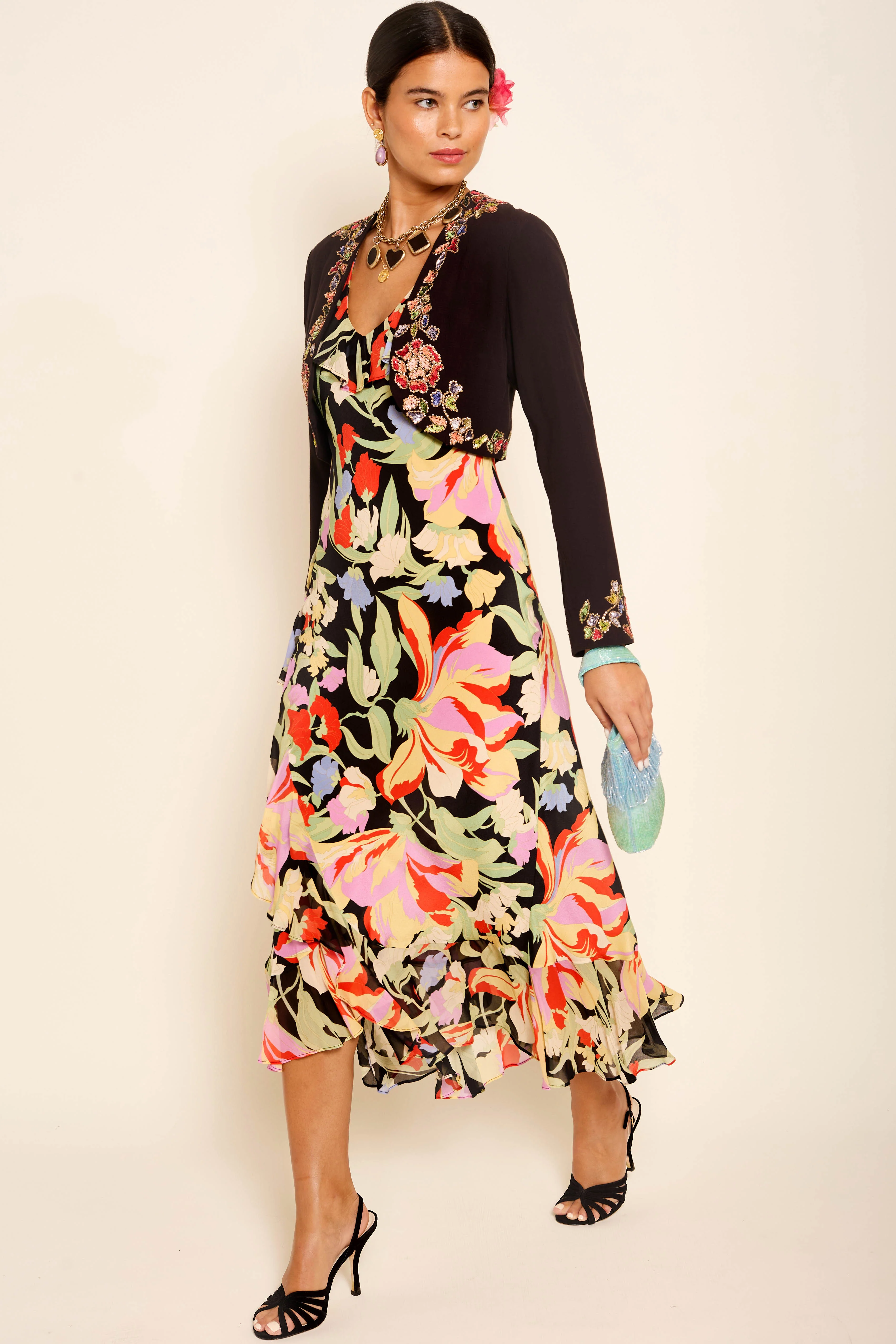 Clementina - Cece Floral Black