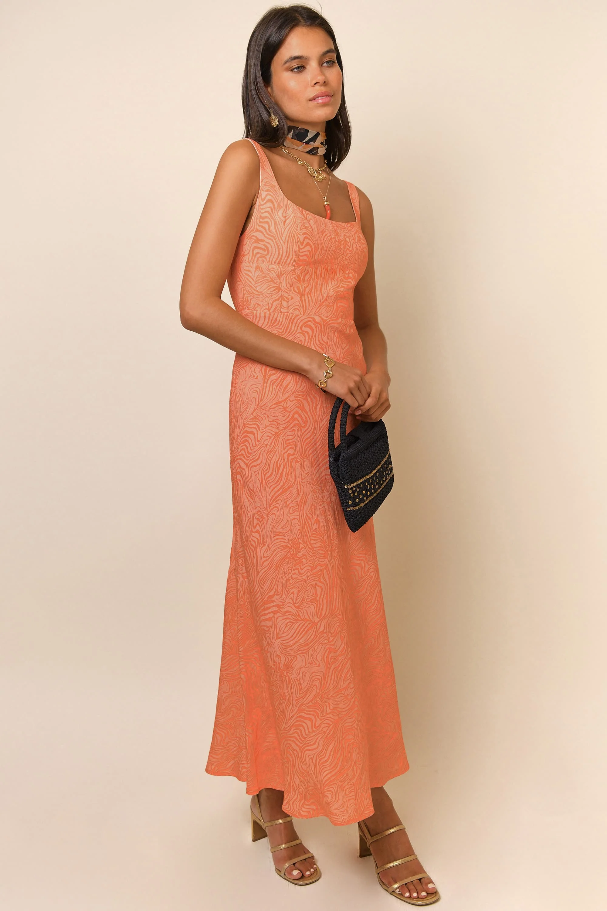 Benedict - Apricot Marble Jacquard