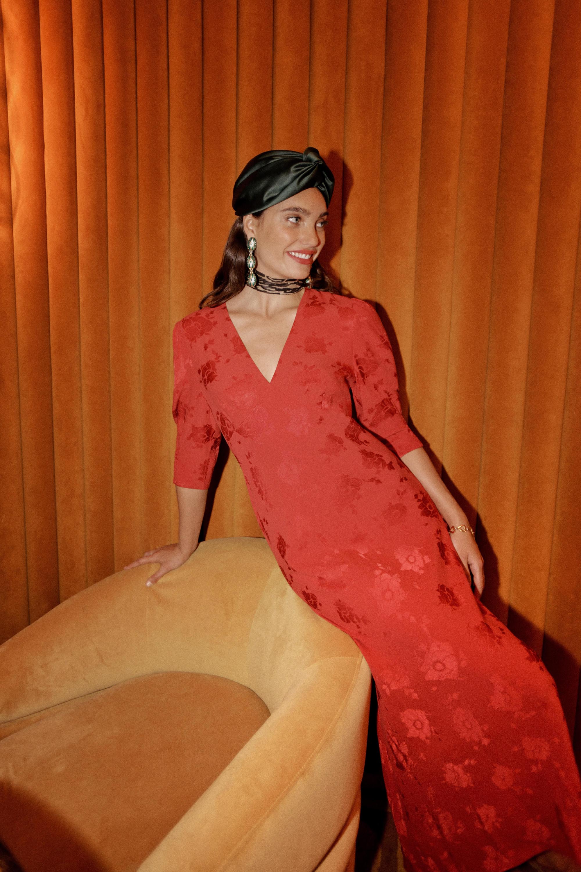 Zadie - Red Poppy Jacquard