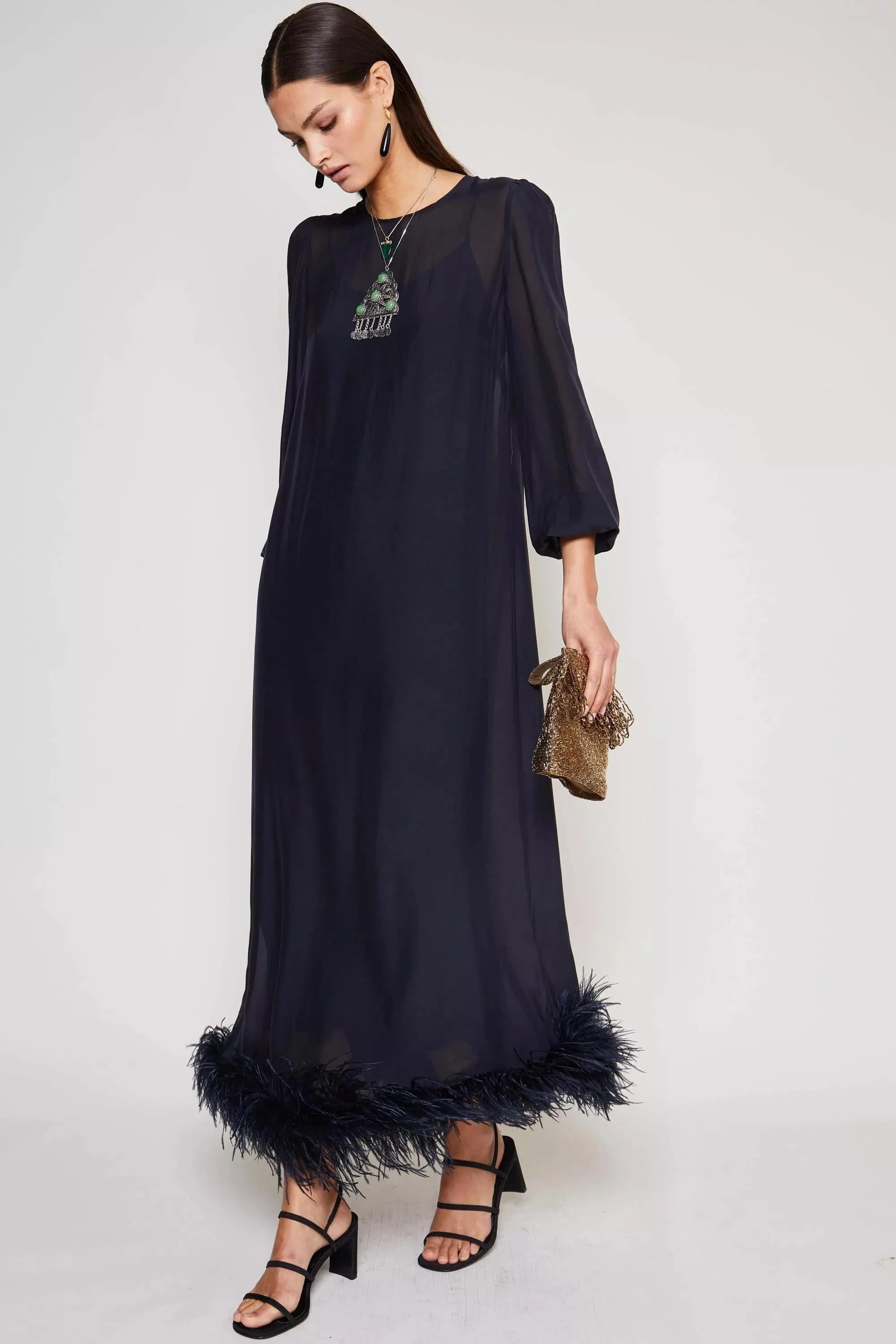 ellodie - deep navy feather