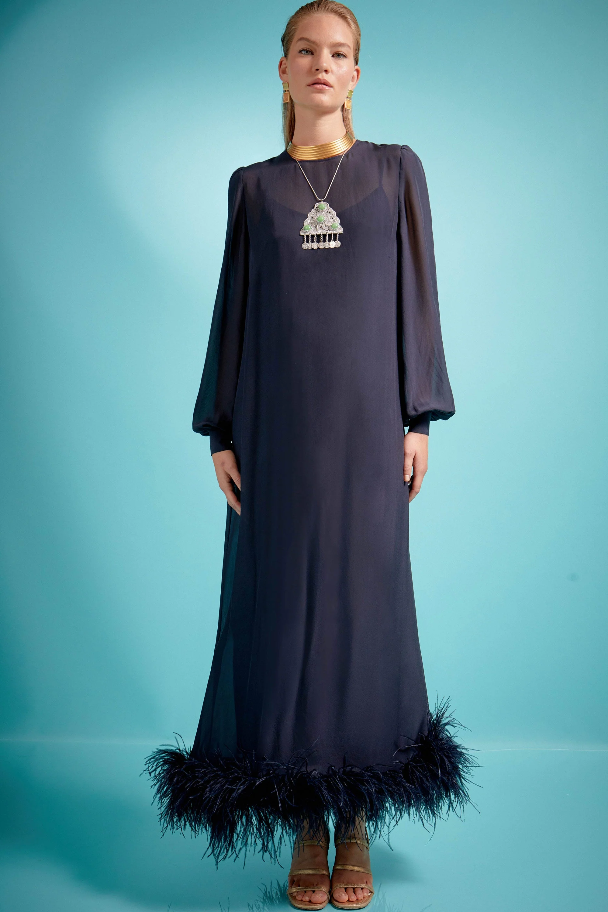 ellodie - deep navy feather