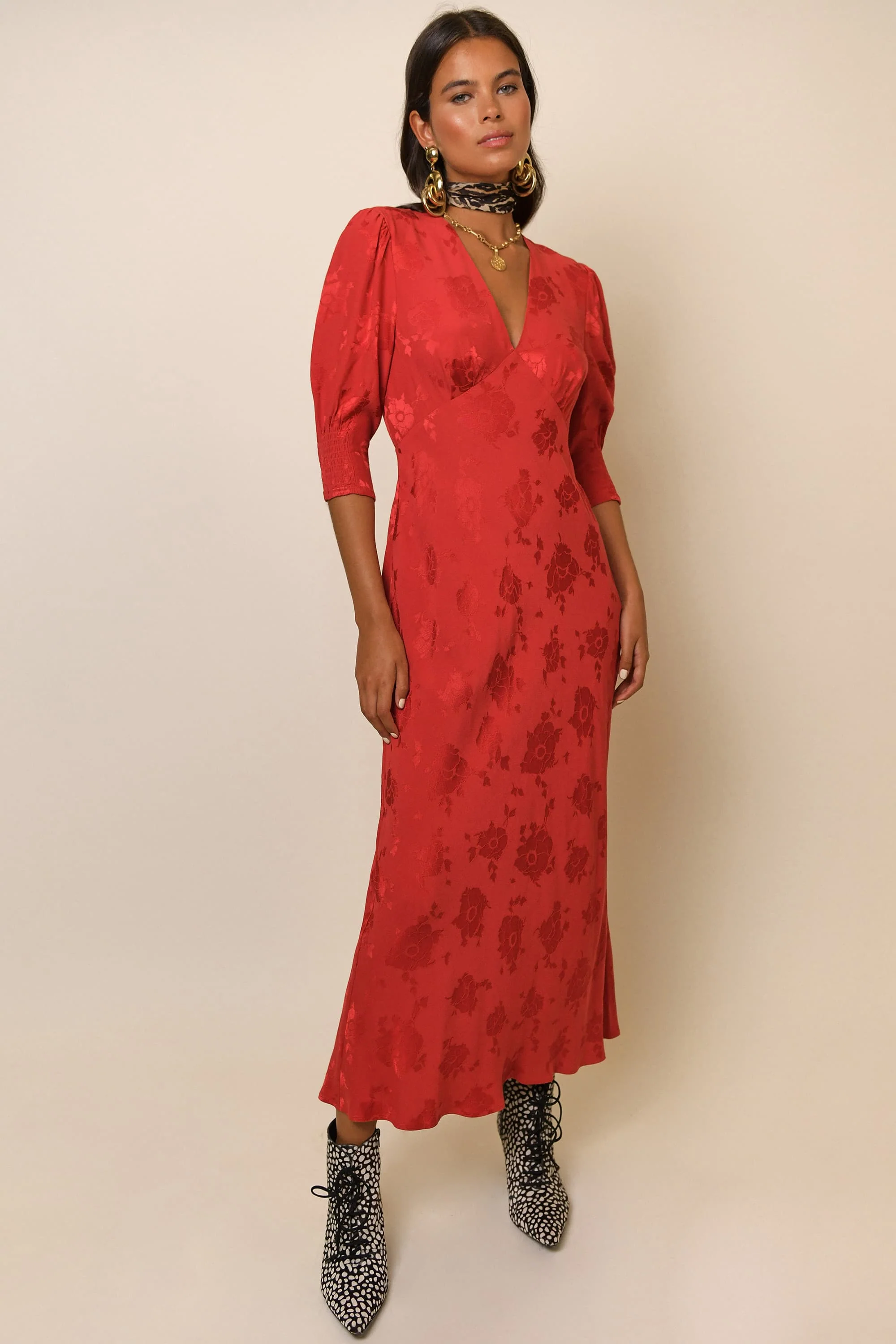Zadie - Red Poppy Jacquard