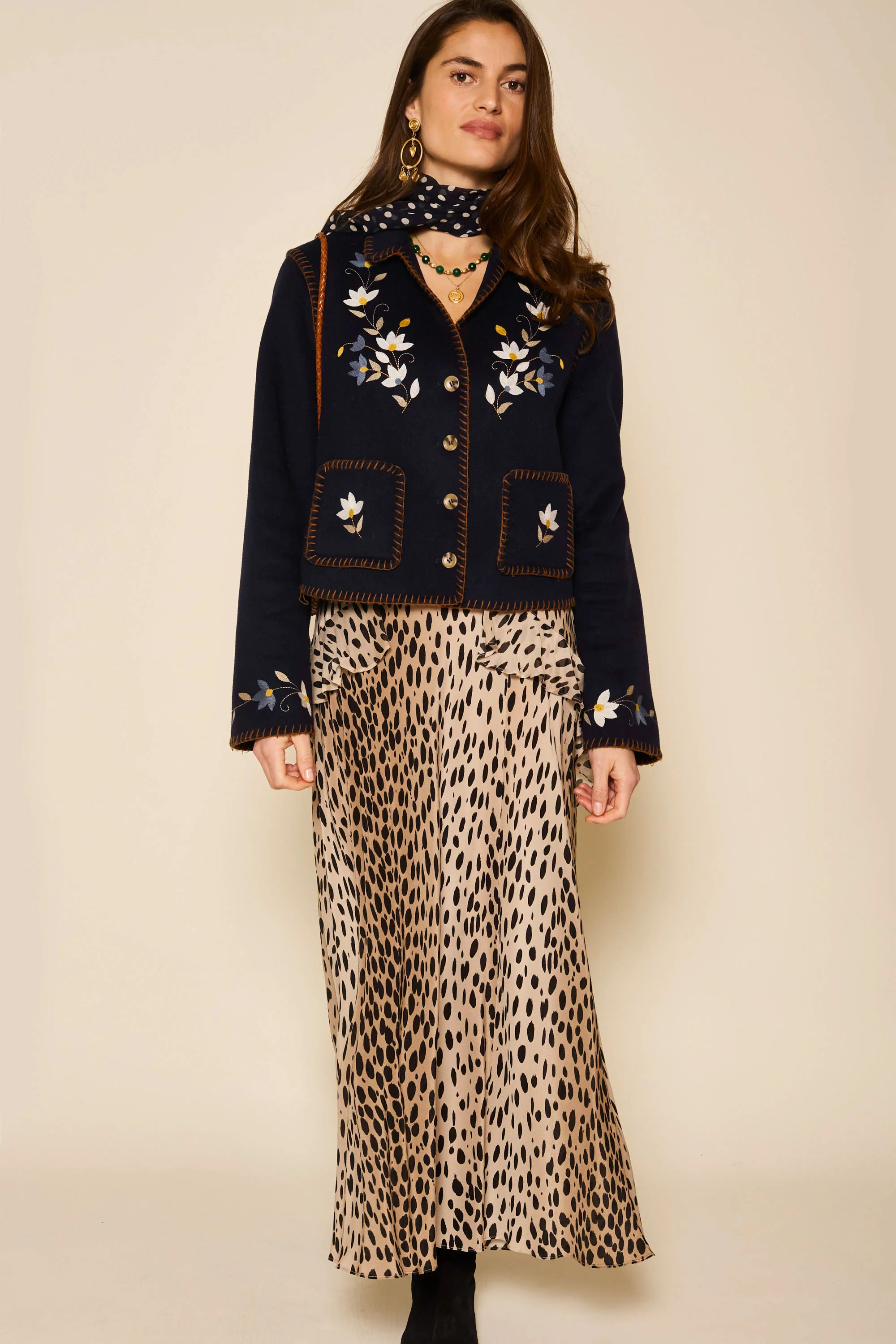 Sunday - Petal Embroidery Navy