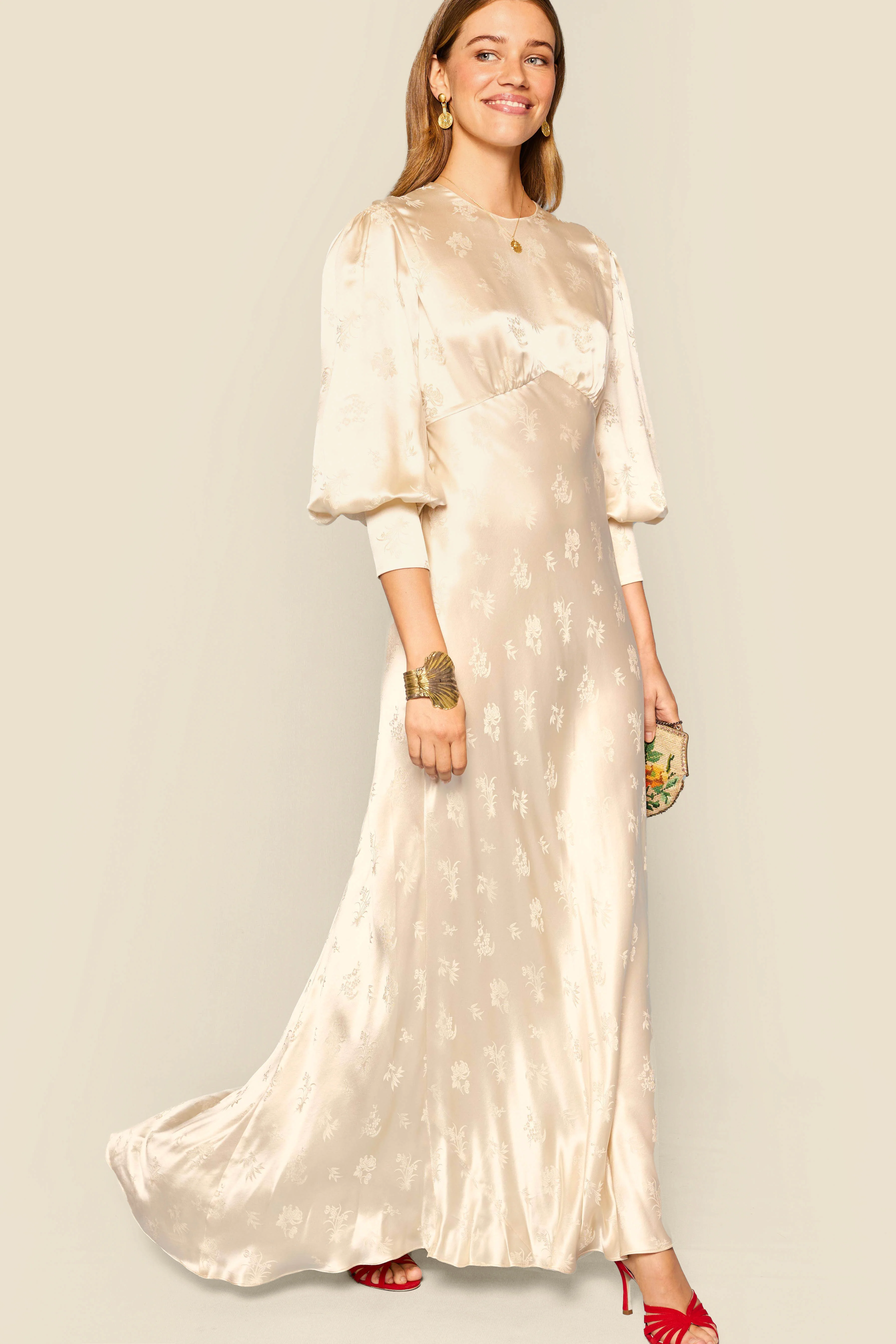 Clementine - Rose Bud Silk Jacquard