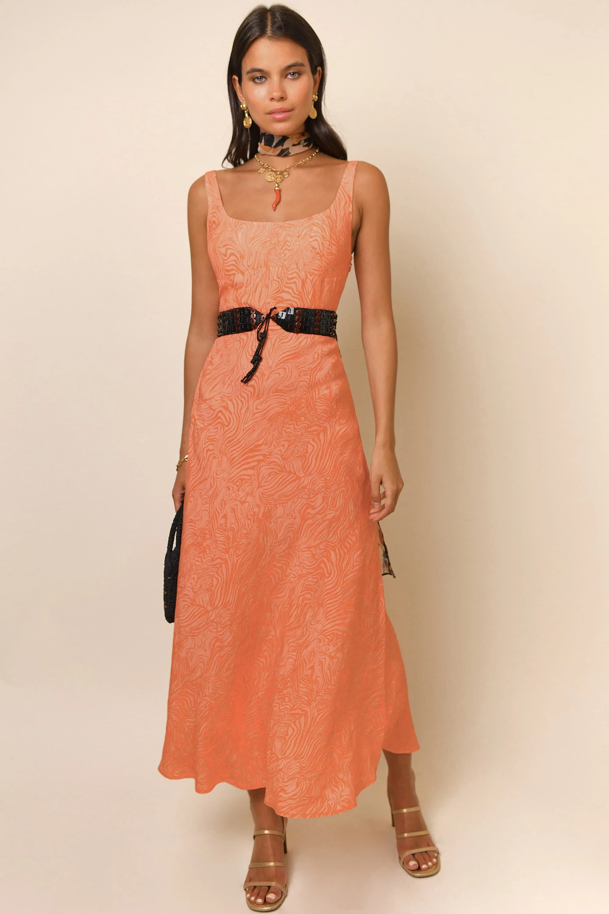 Benedict - Apricot Marble Jacquard