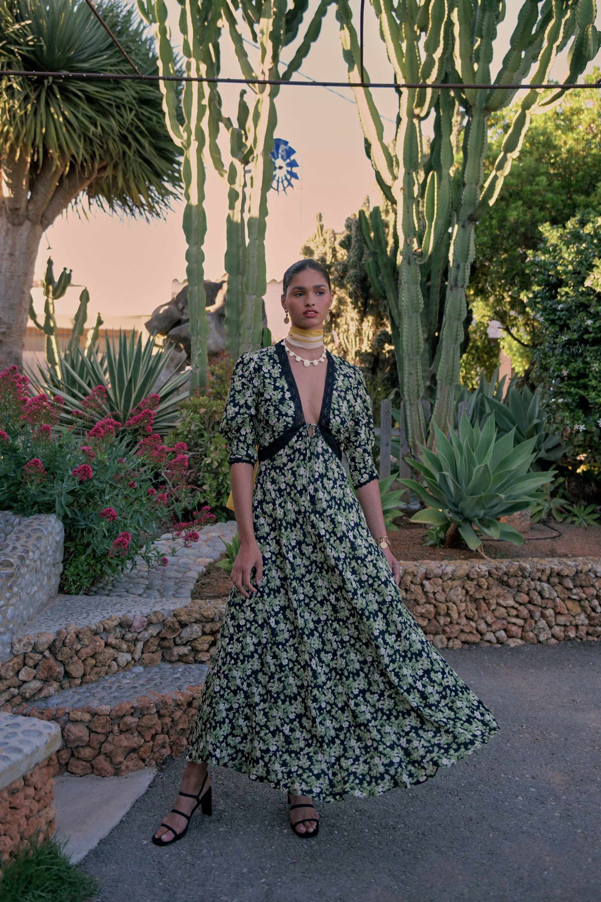 amina - marais floral green