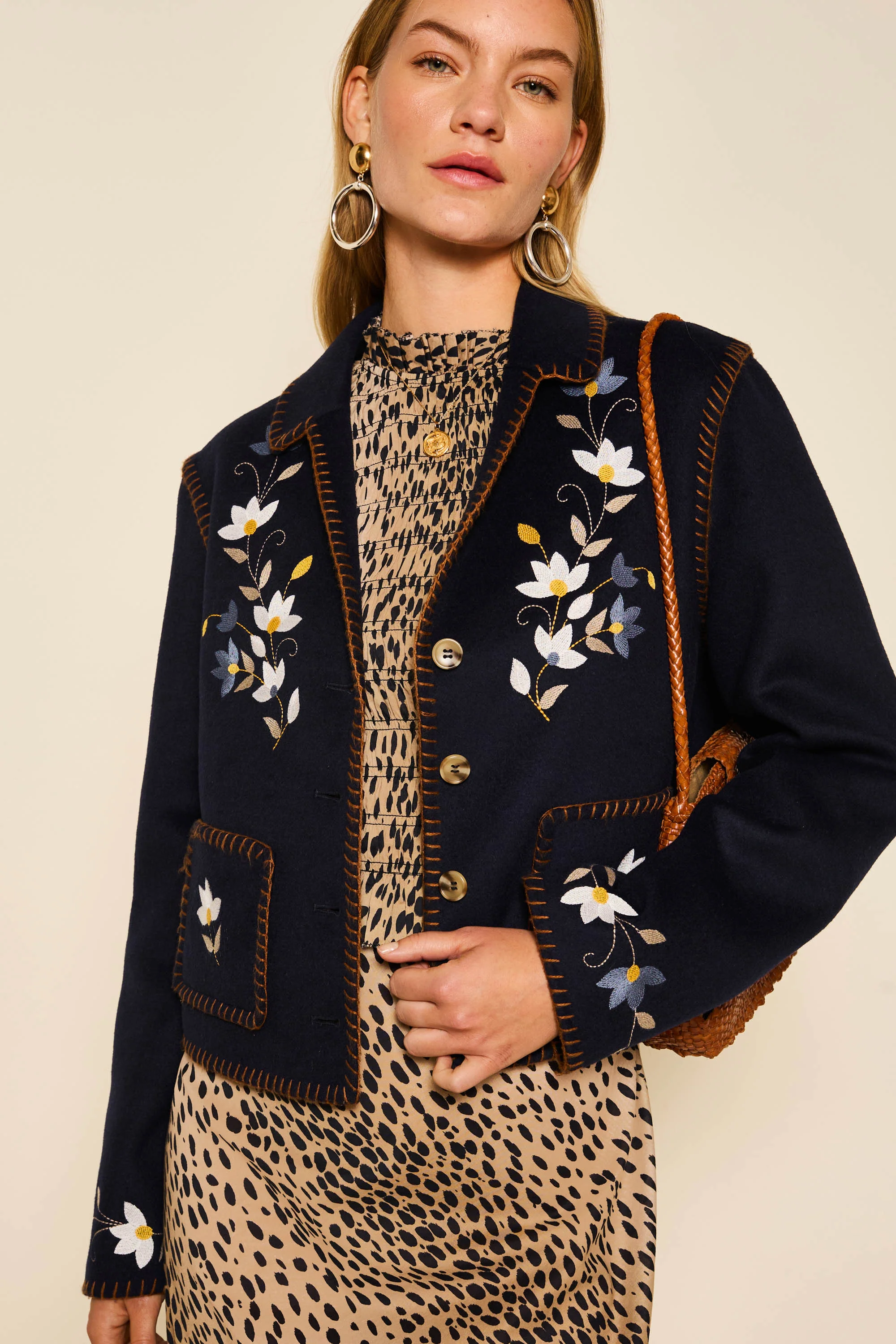 Sunday - Petal Embroidery Navy