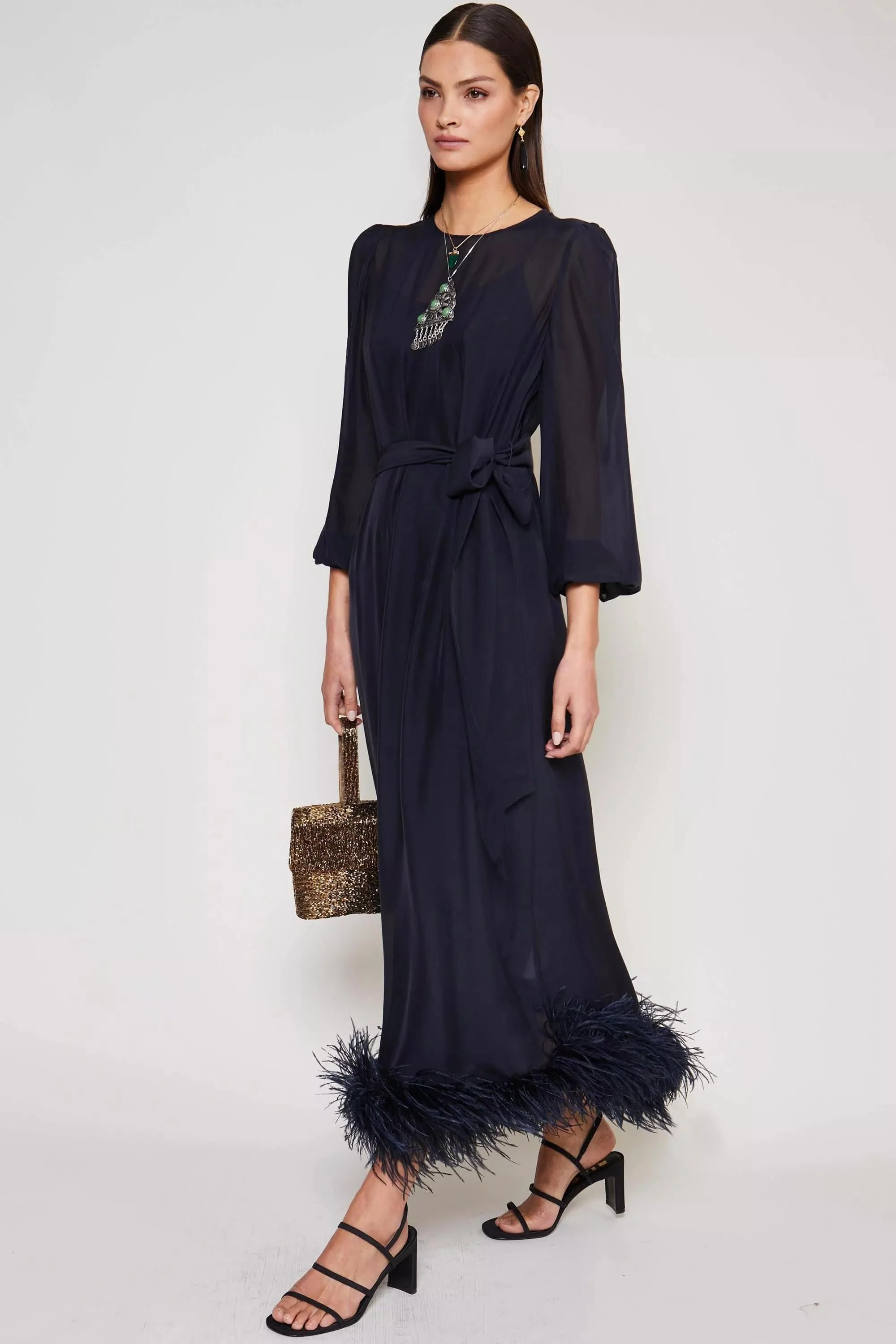 ellodie - deep navy feather