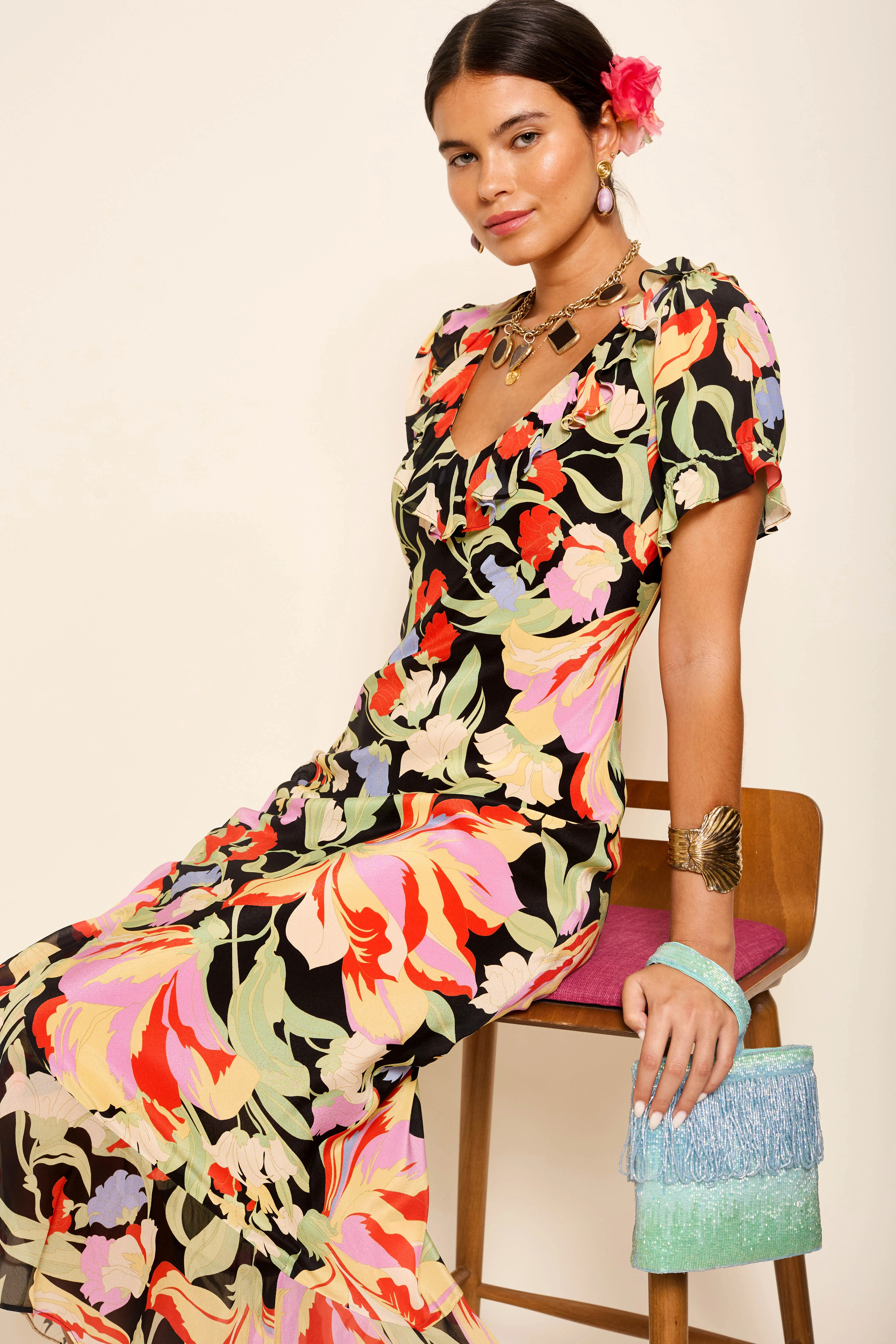 Clementina - Cece Floral Black