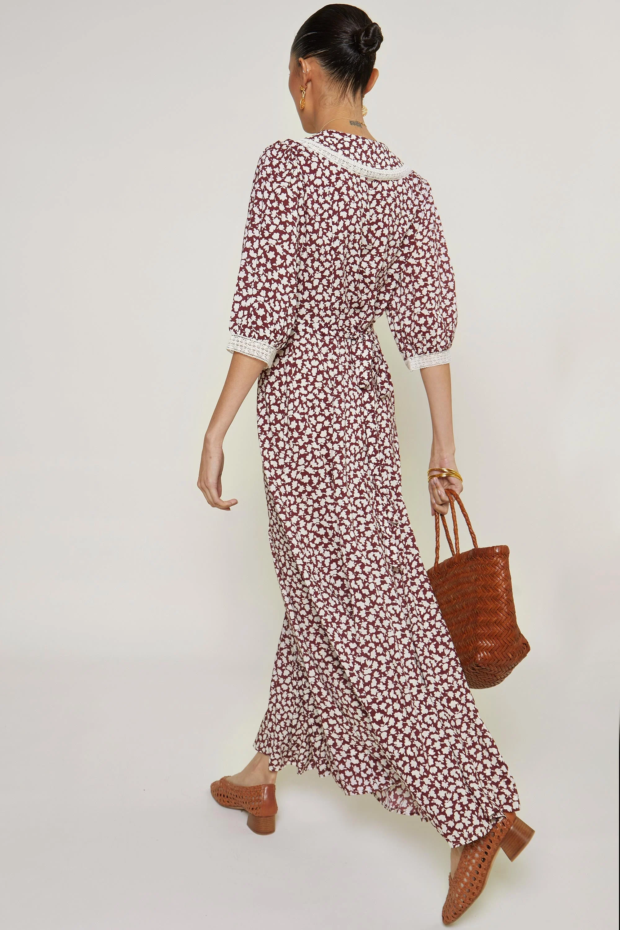 Ellen - Ditsy Burgundy