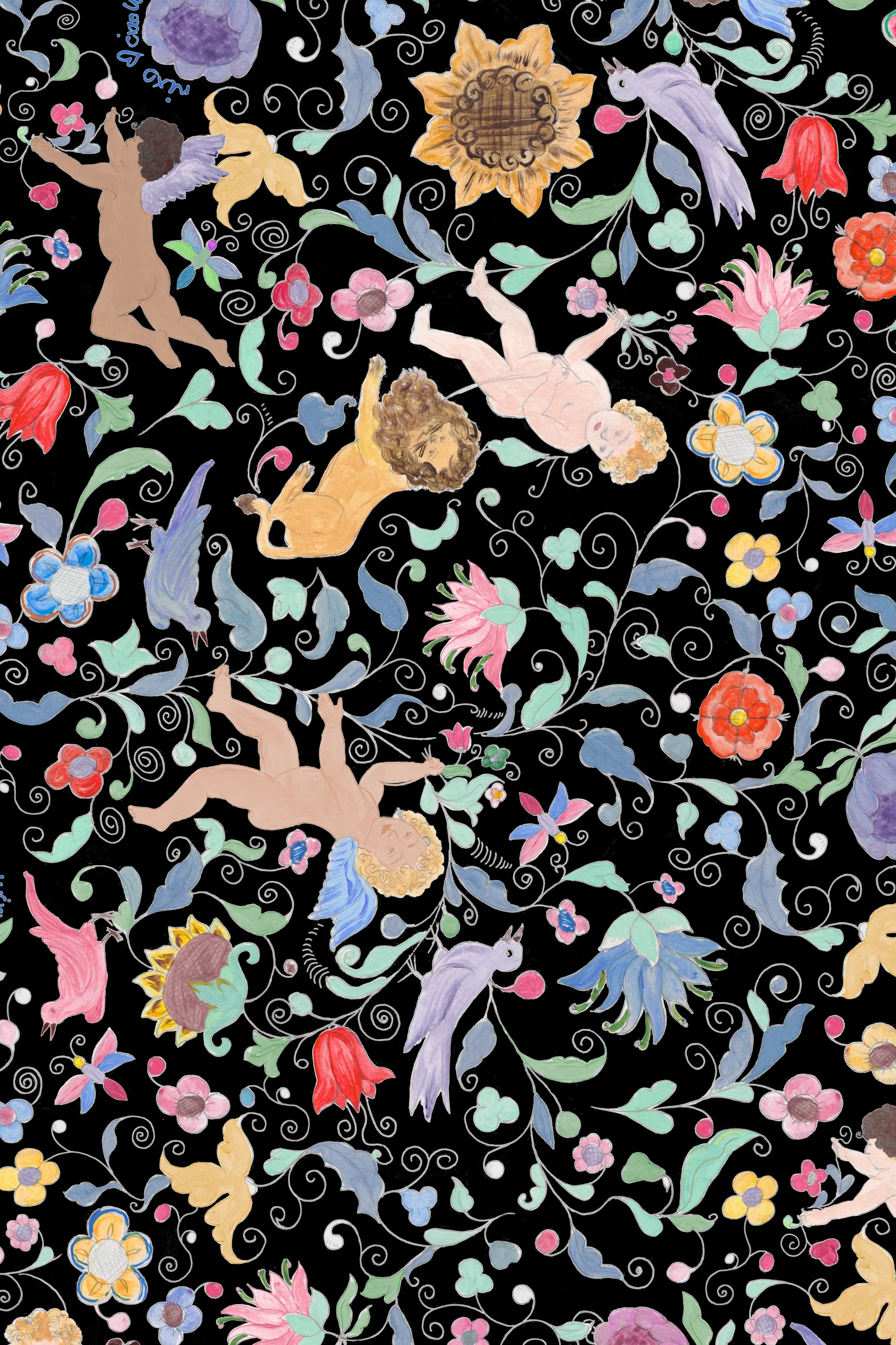 Flick - Angel Floral Black