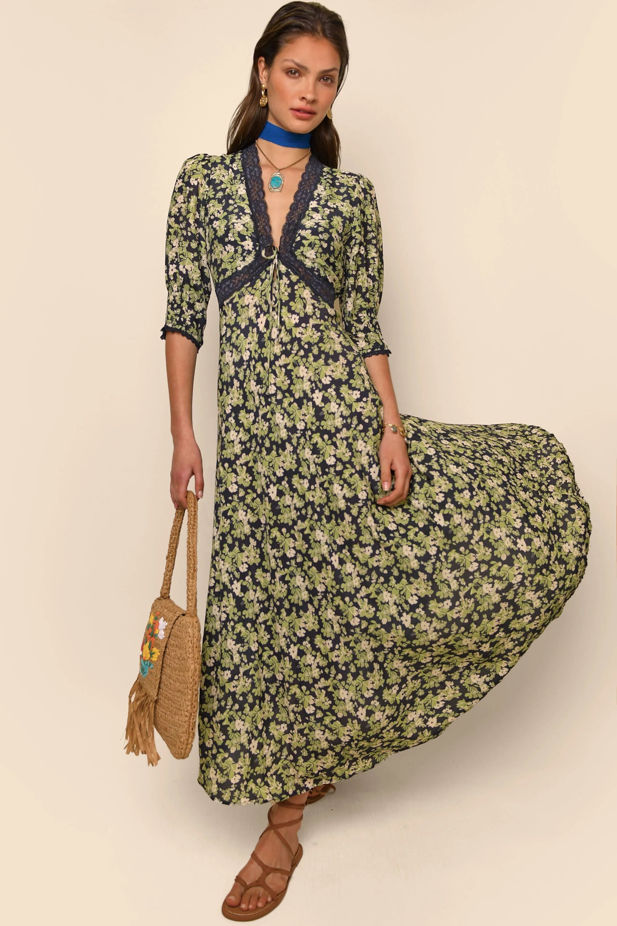 amina - marais floral green