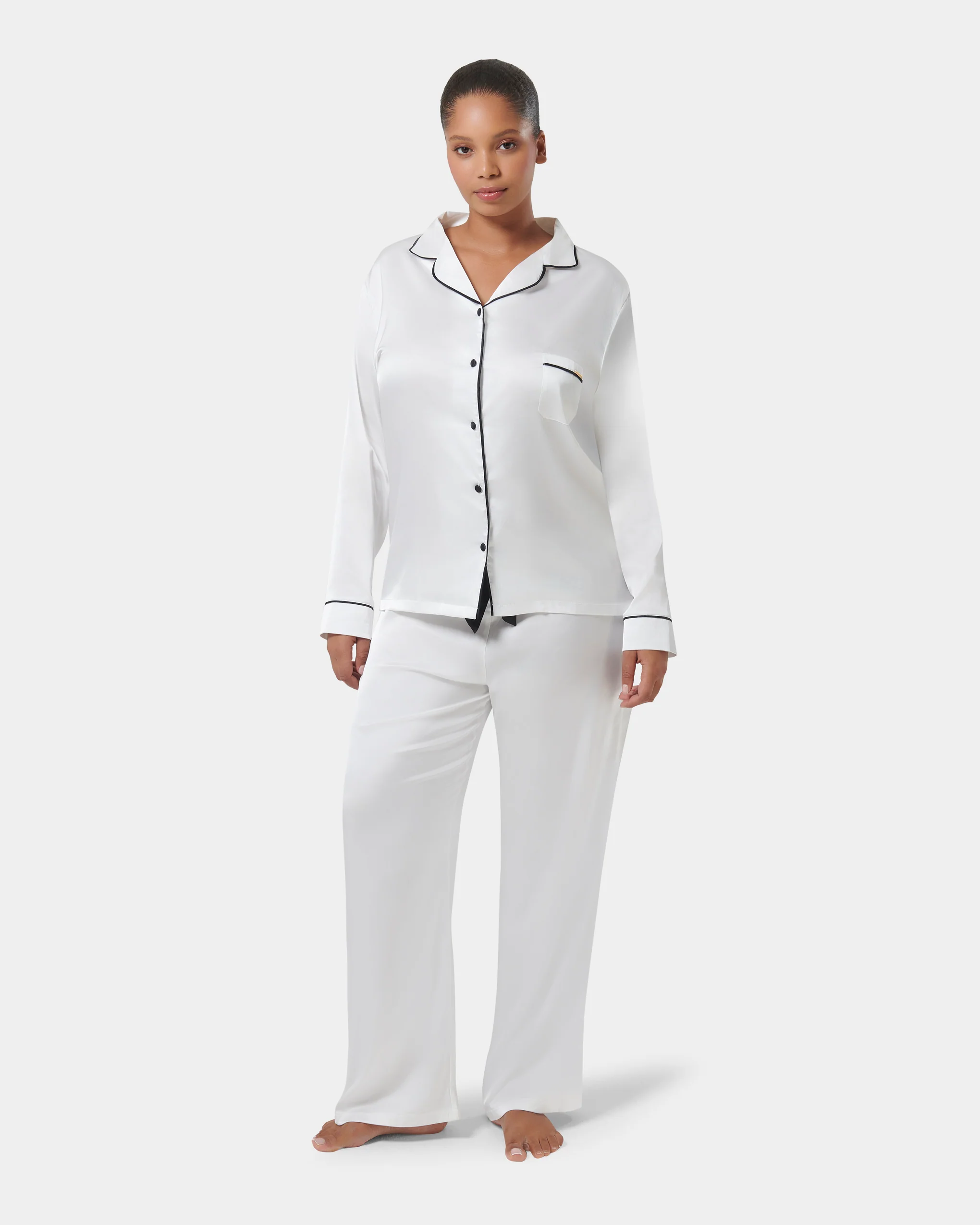 Claudia Shirt and Trouser Set Cream/Black