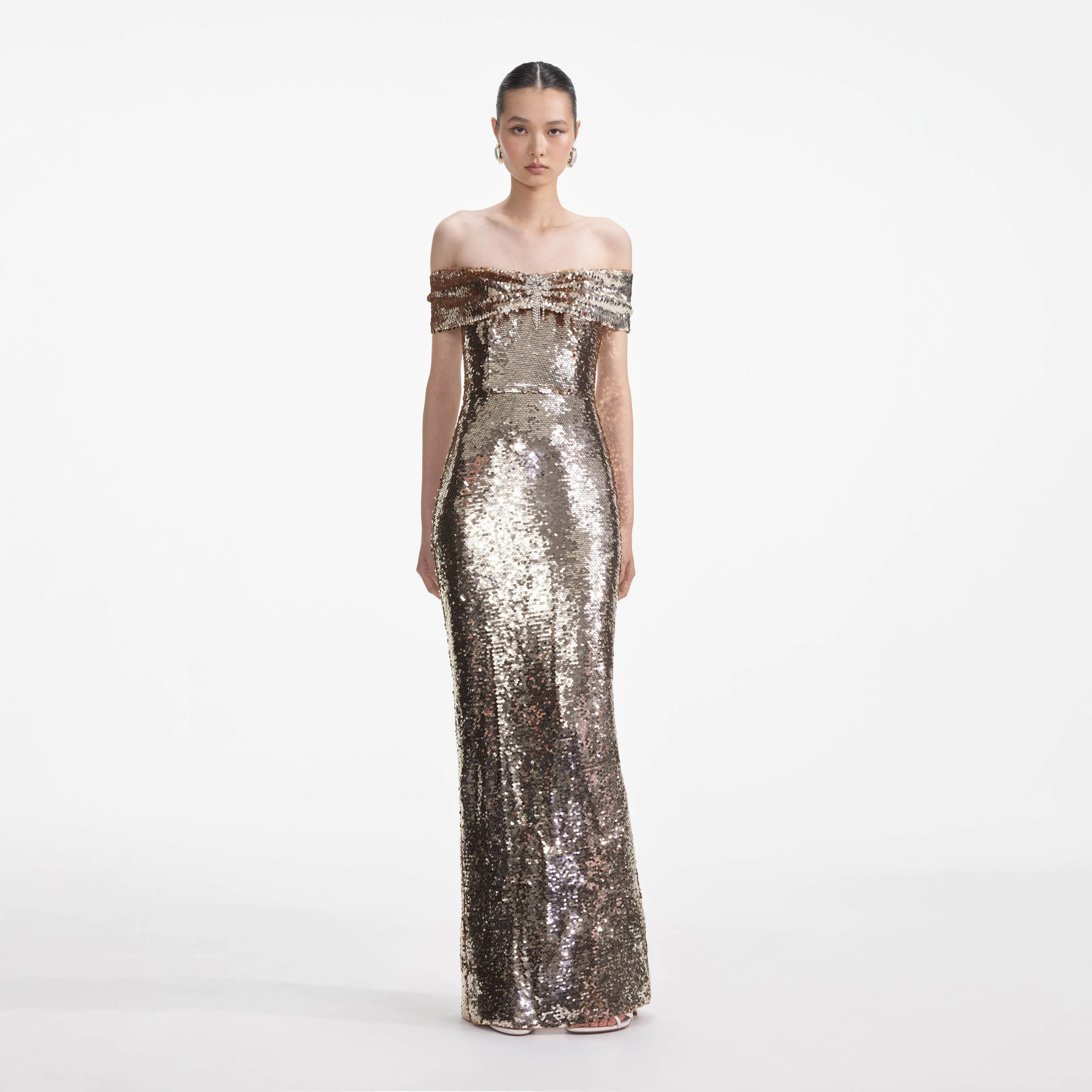 Gold Sequin Maxi Dress