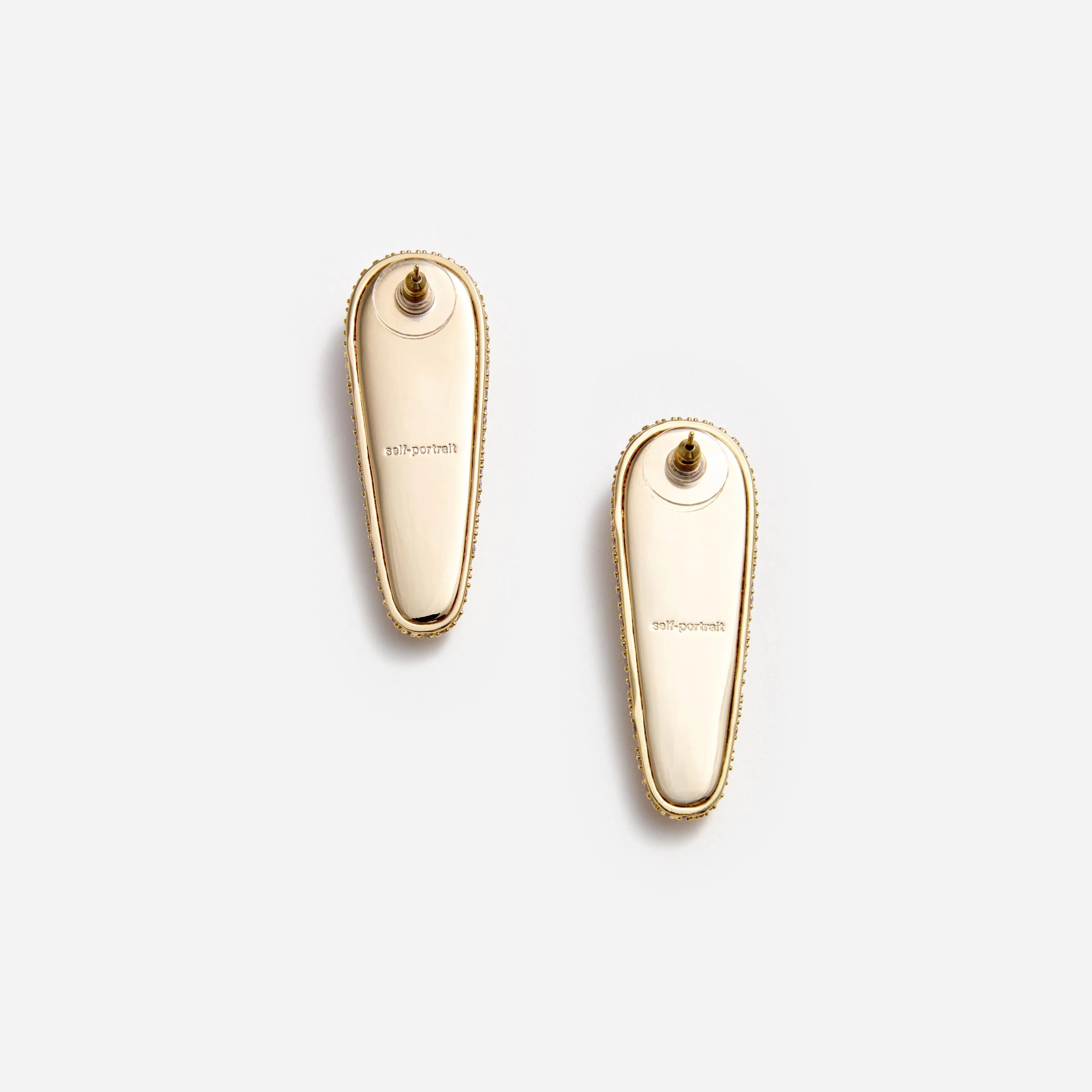 Gold Crystal Bar Earrings