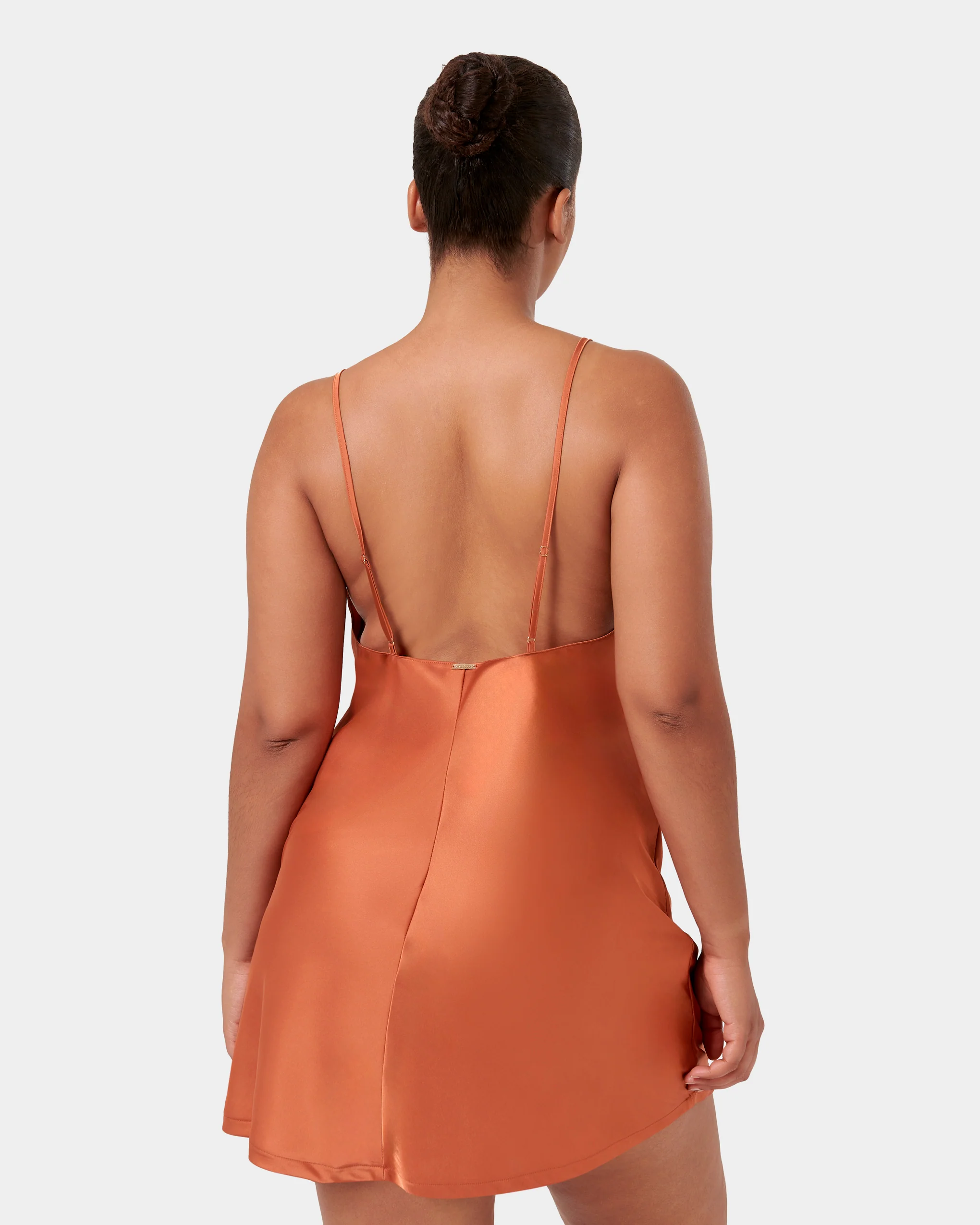 Clea Satin Chemise Baked Clay