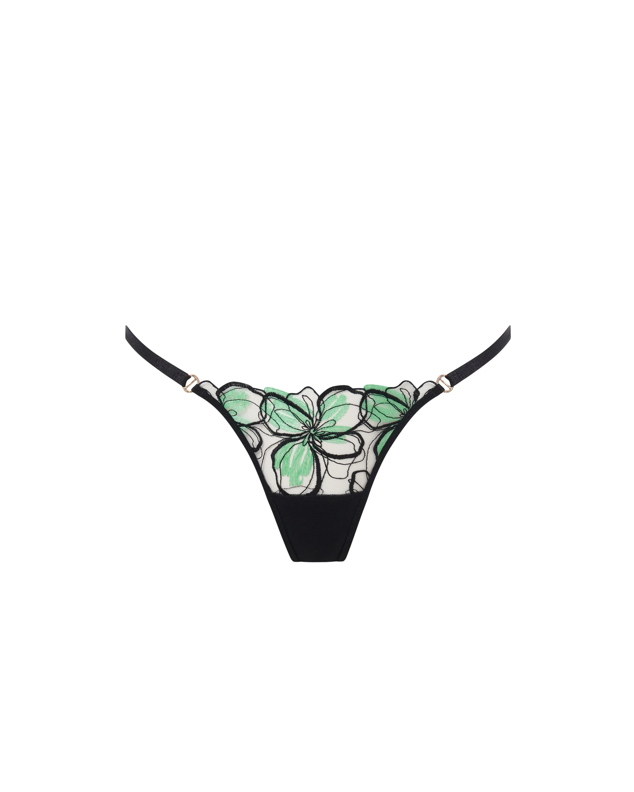 Odette Thong Black/Summer Green