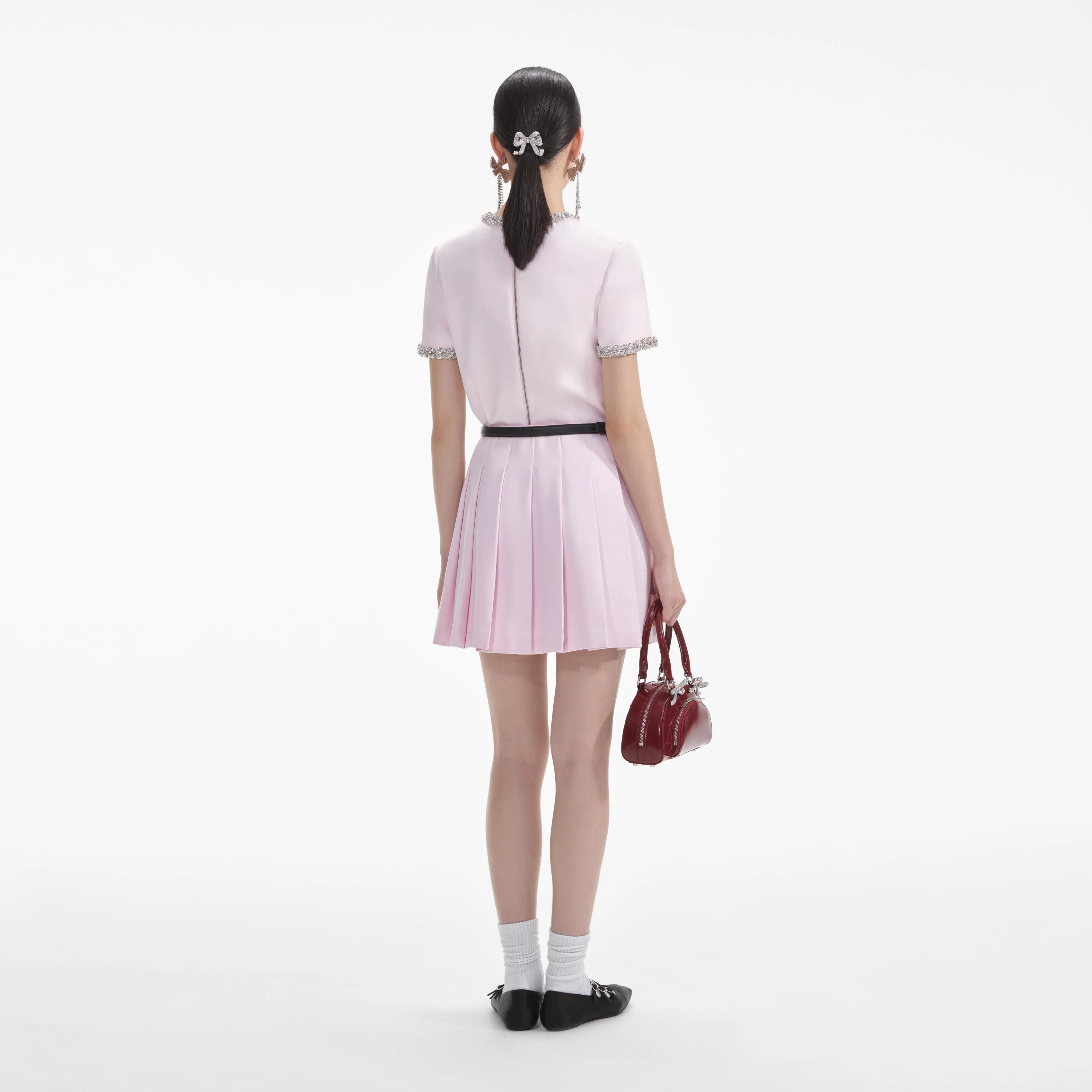 Pink Satin Mini Skirt