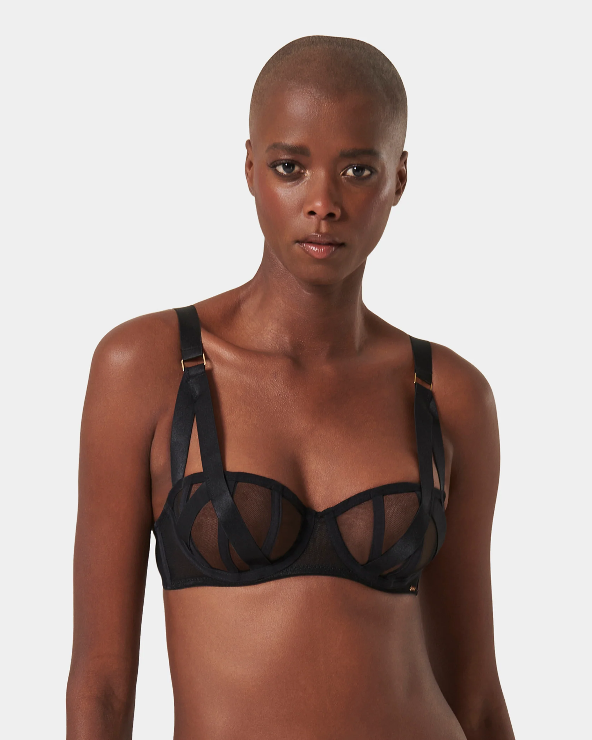 Karolina Strappy Balcony Bra Black