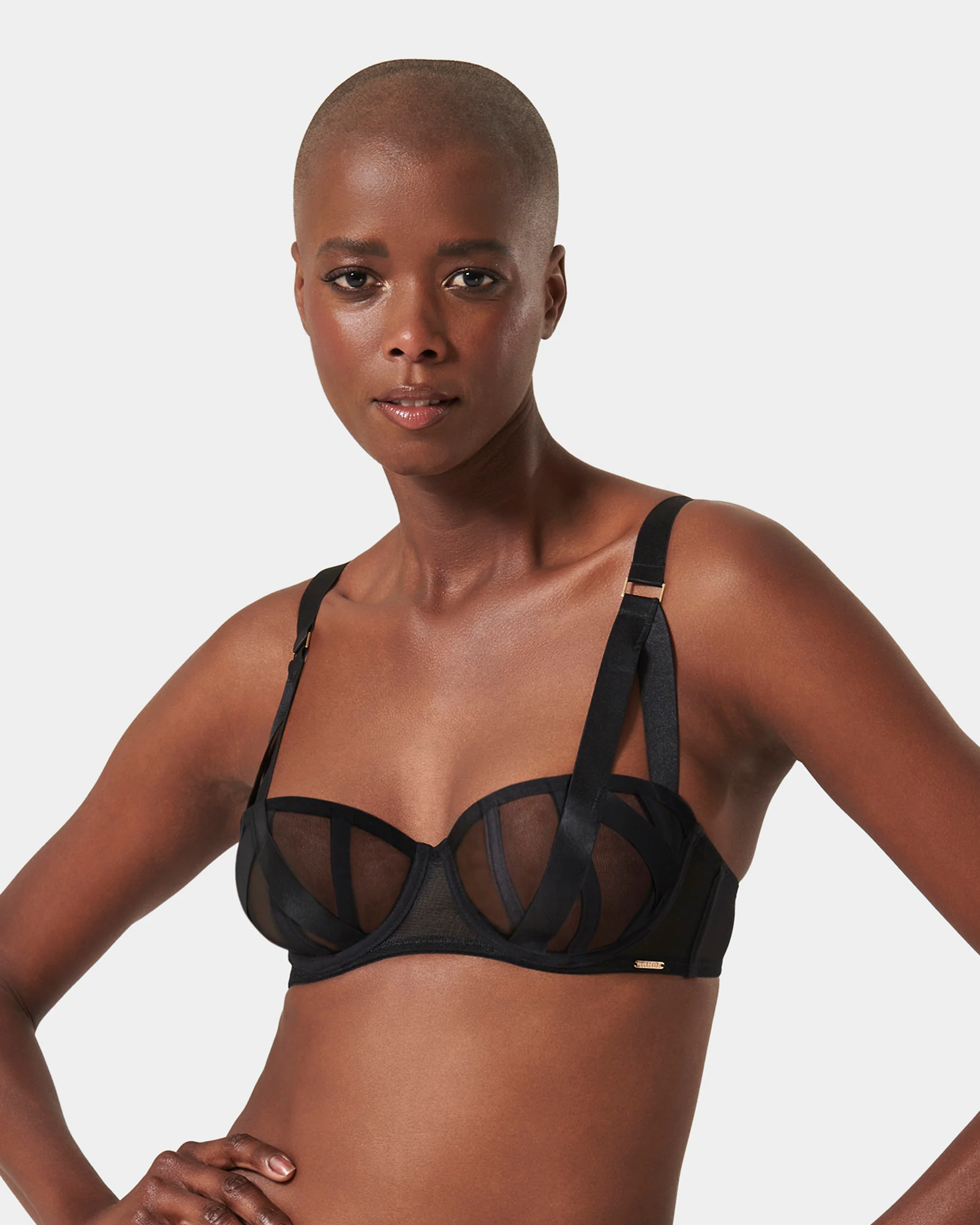 Karolina Strappy Balcony Bra Black