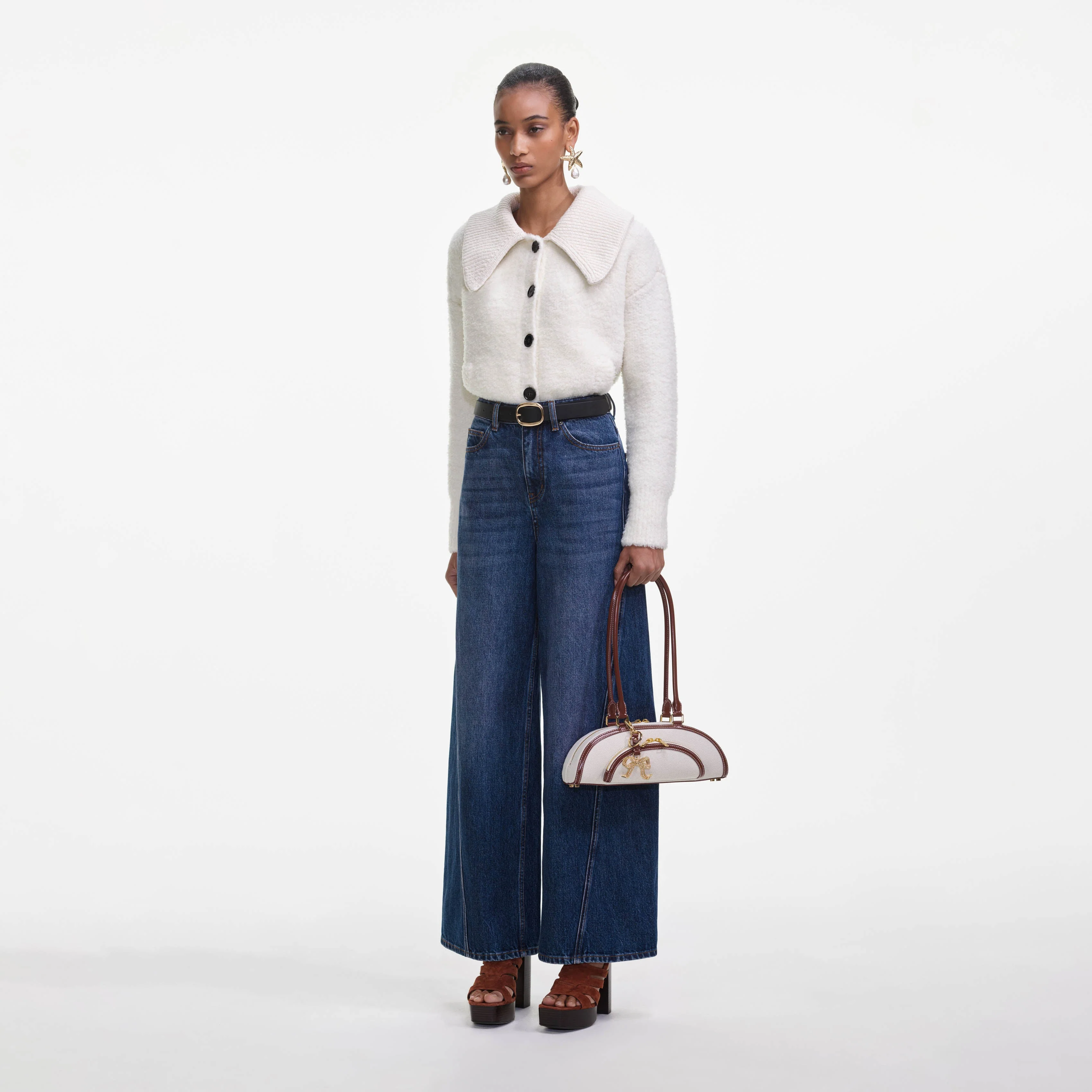 Cream Fluffy Knit Cardigan