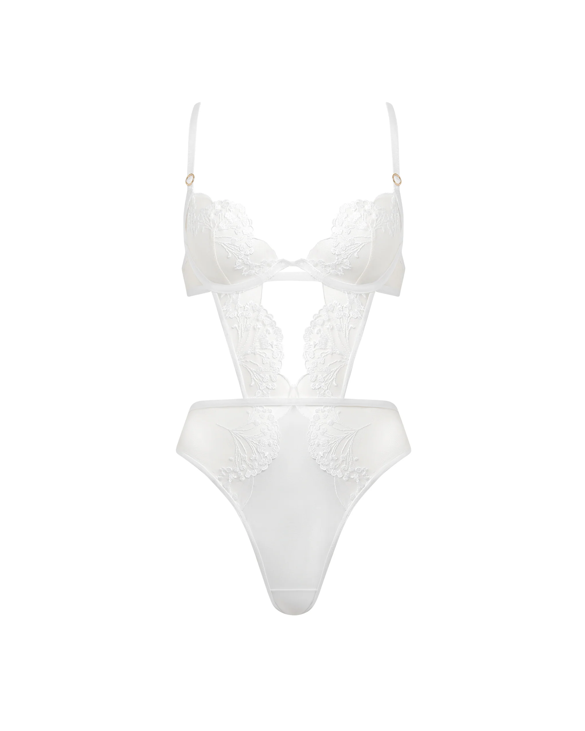 Marisa Wired Bodysuit White/Sheer