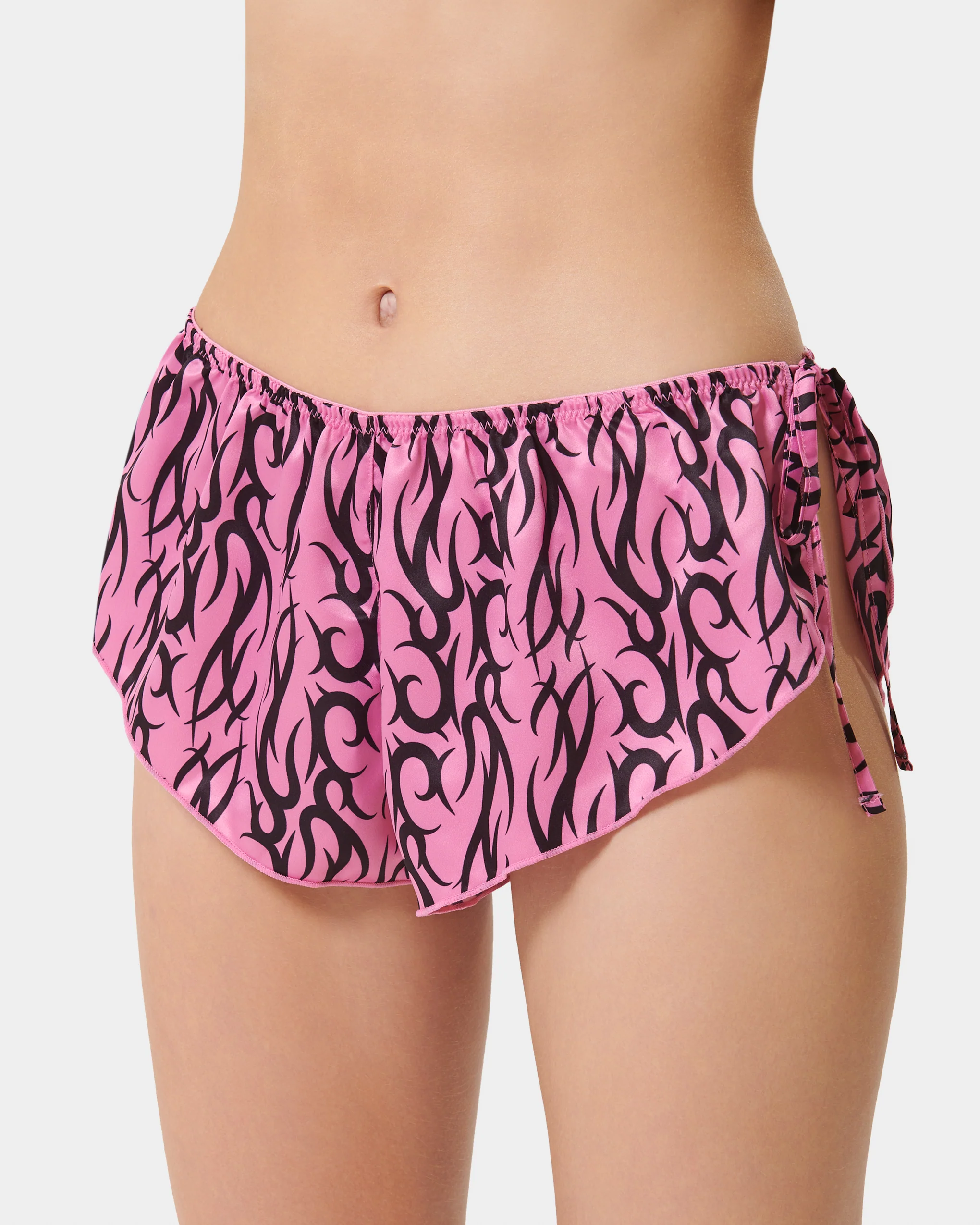 BB x Ashley Williams Tattoo Print Luxury Satin Crop Cami and Short Set