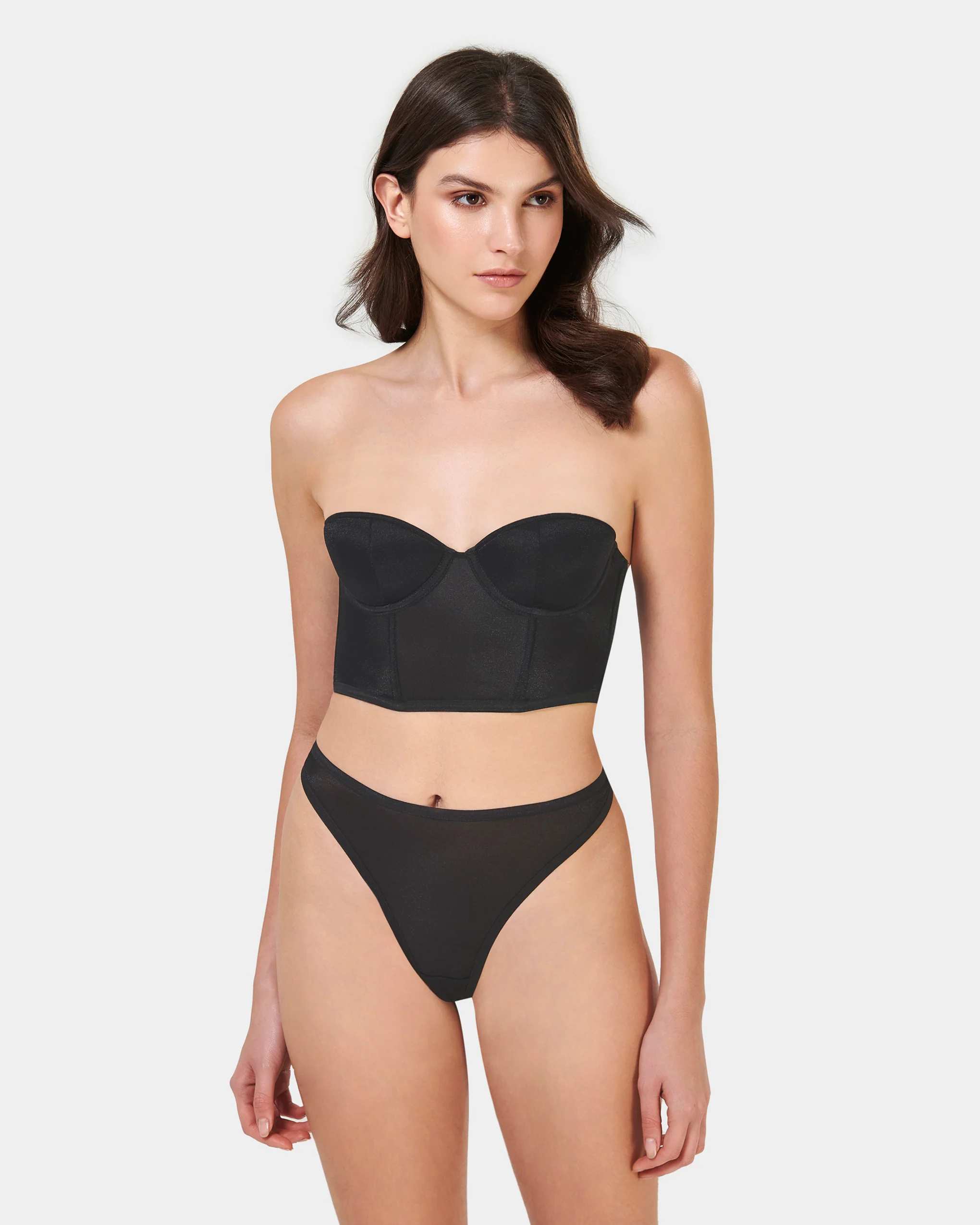 Thena High-Waist Thong Black