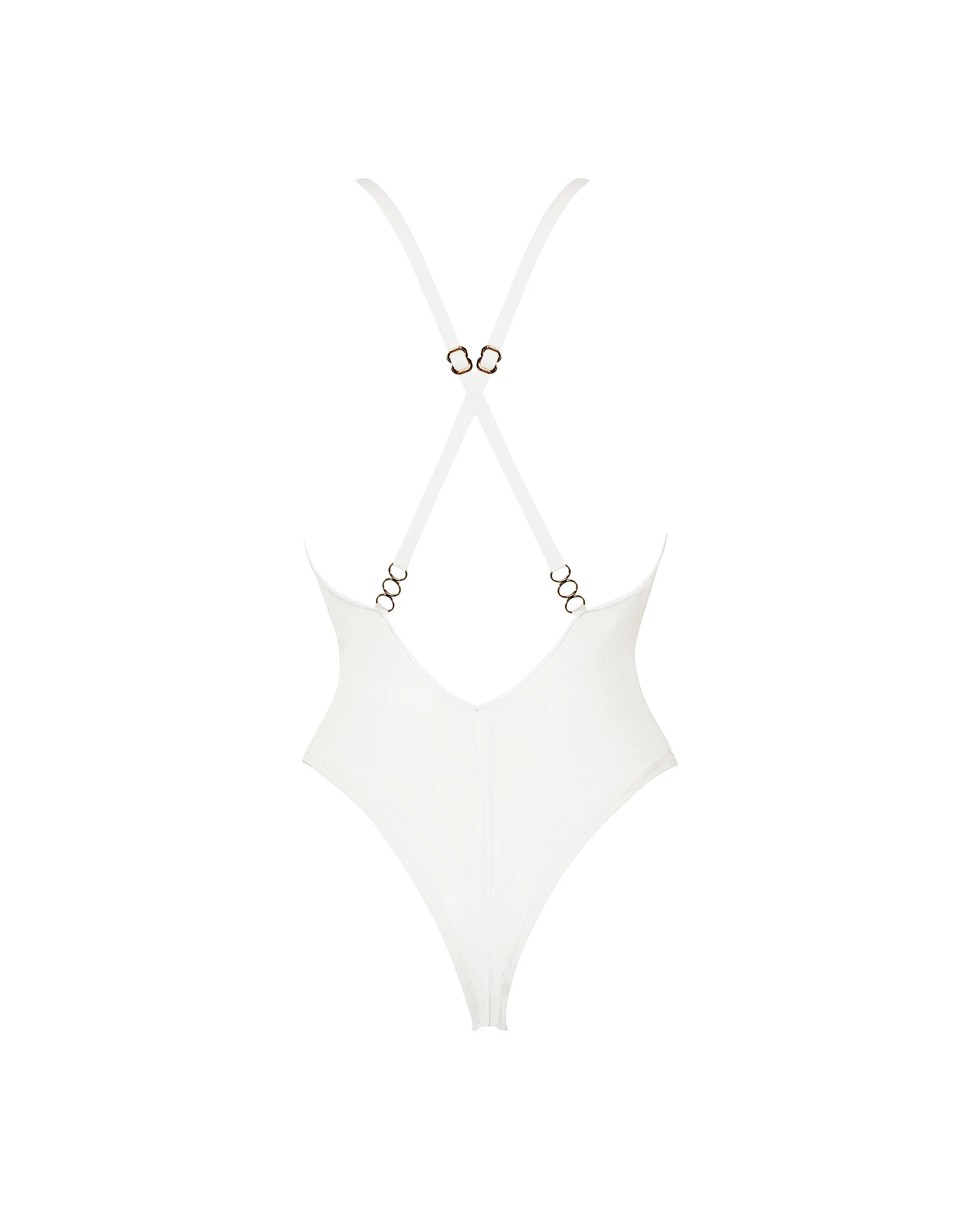 Rafaela Embroidered Sheer Bodysuit White